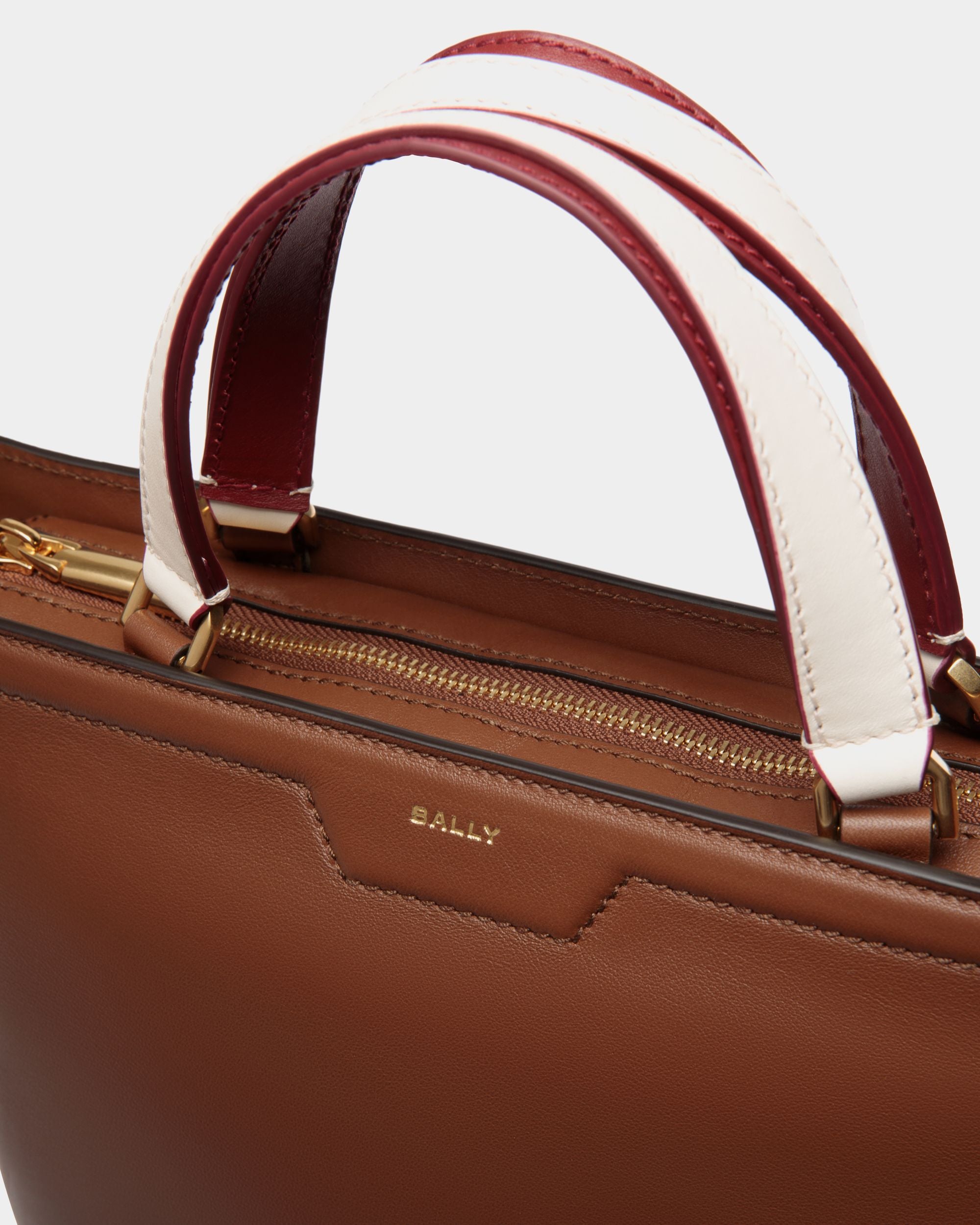 Code Small Tote Bag in Brown Leather - Women's - Bally - 05