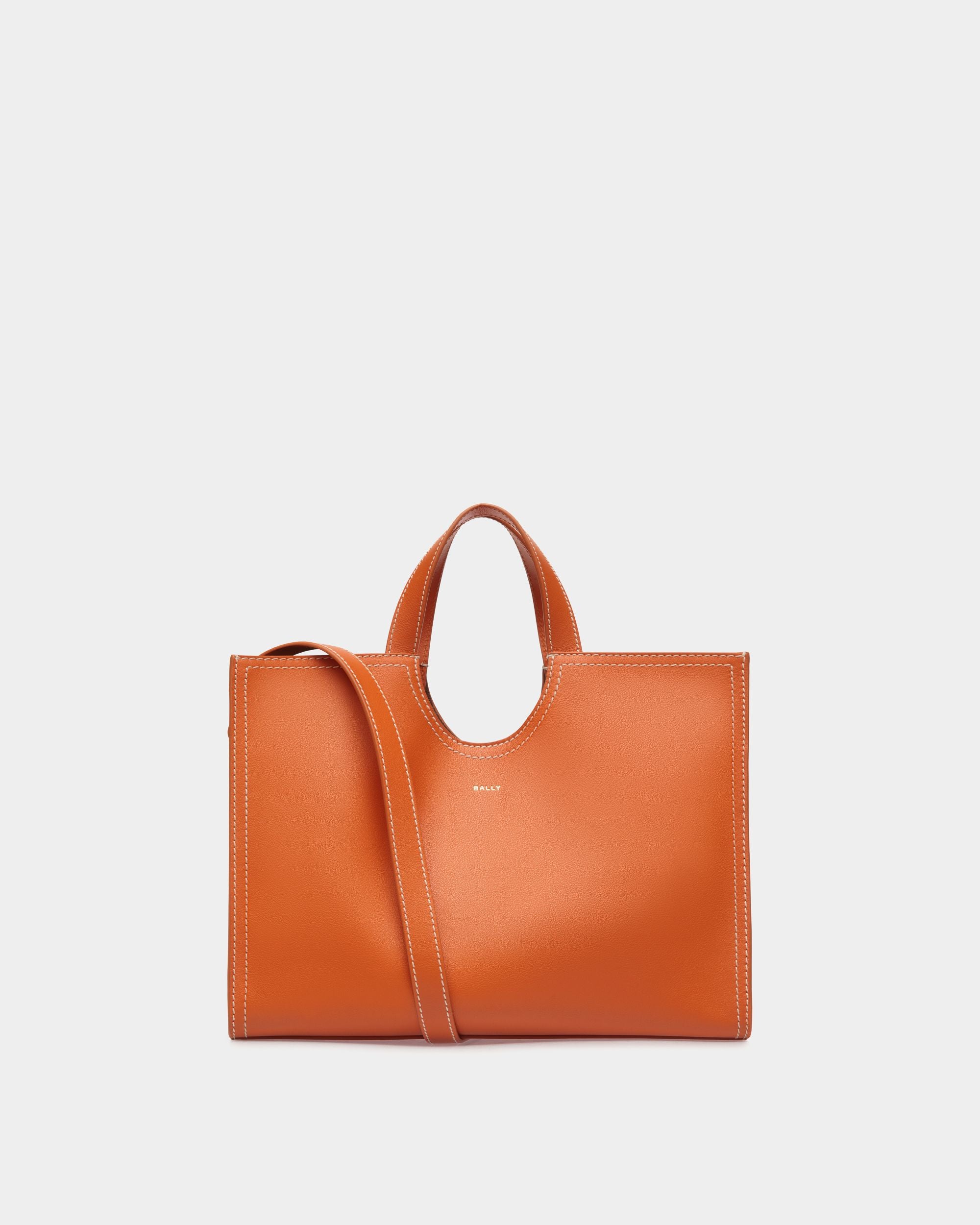 Easy Bally Tote Bag in Koi Orange Leather - Women's - Bally - 01
