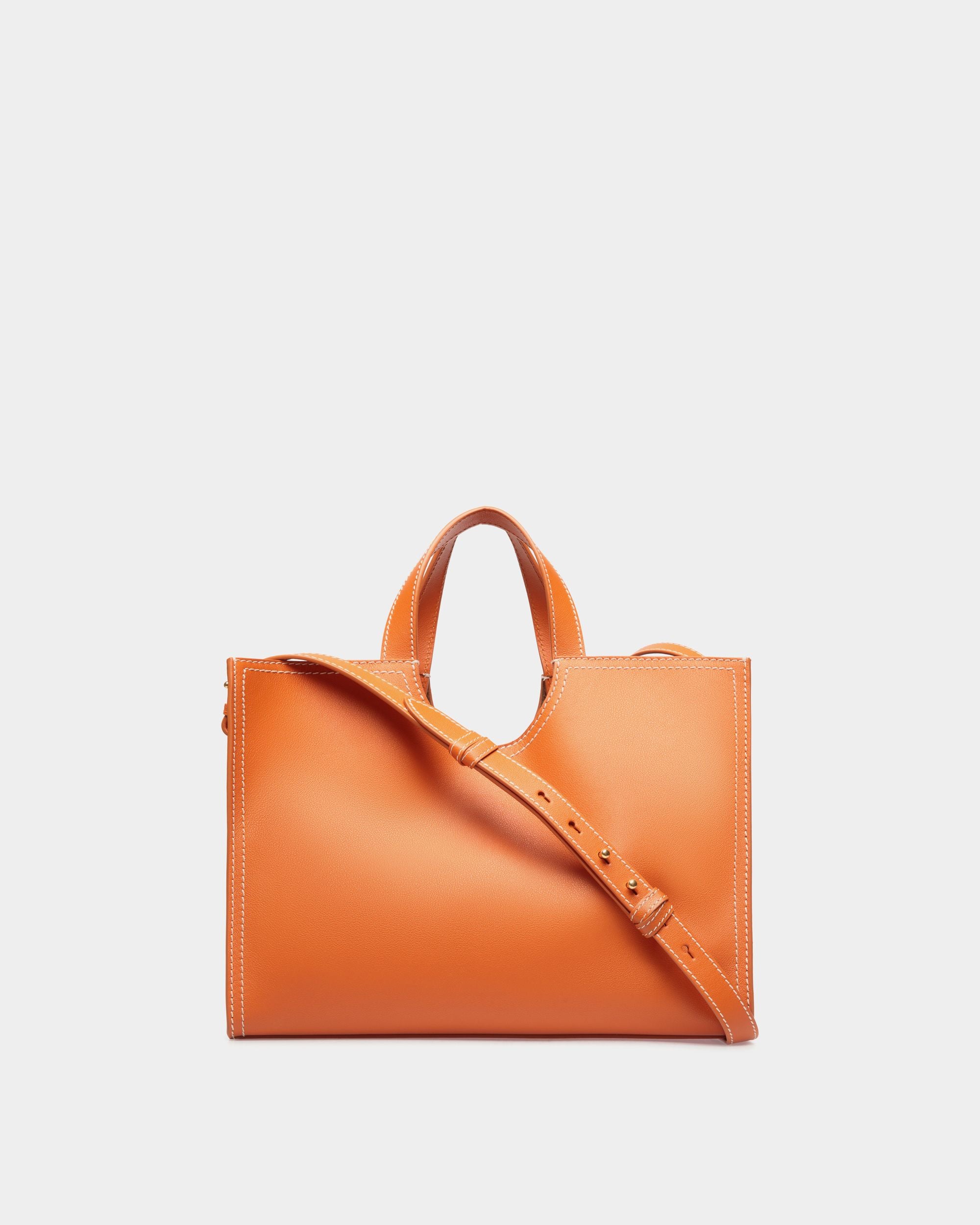 Easy Bally Tote Bag in Koi Orange Leather - Women's - Bally - 02