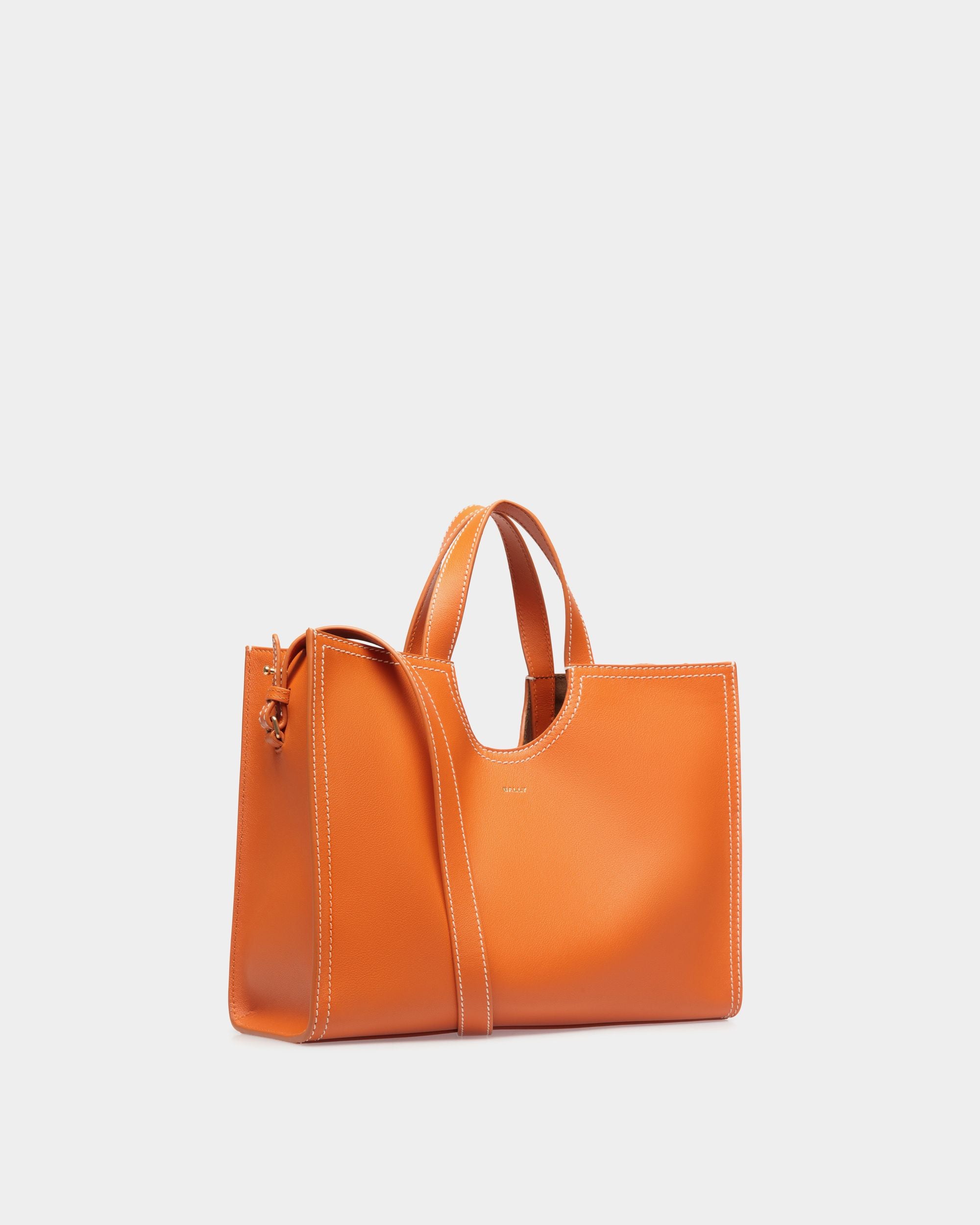 Easy Bally Tote Bag in Koi Orange Leather - Women's - Bally - 03
