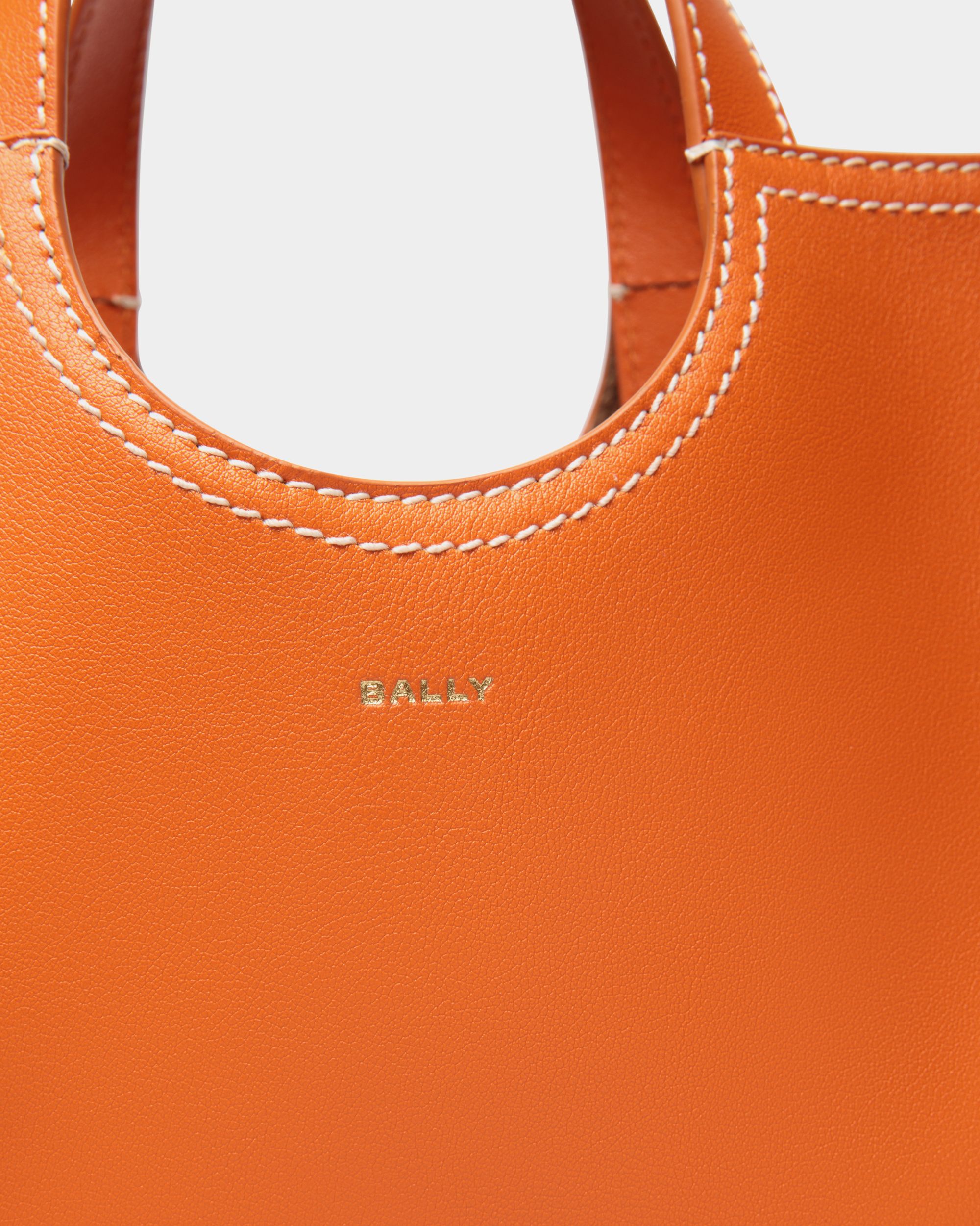 Easy Bally Tote Bag in Koi Orange Leather - Women's - Bally - 05