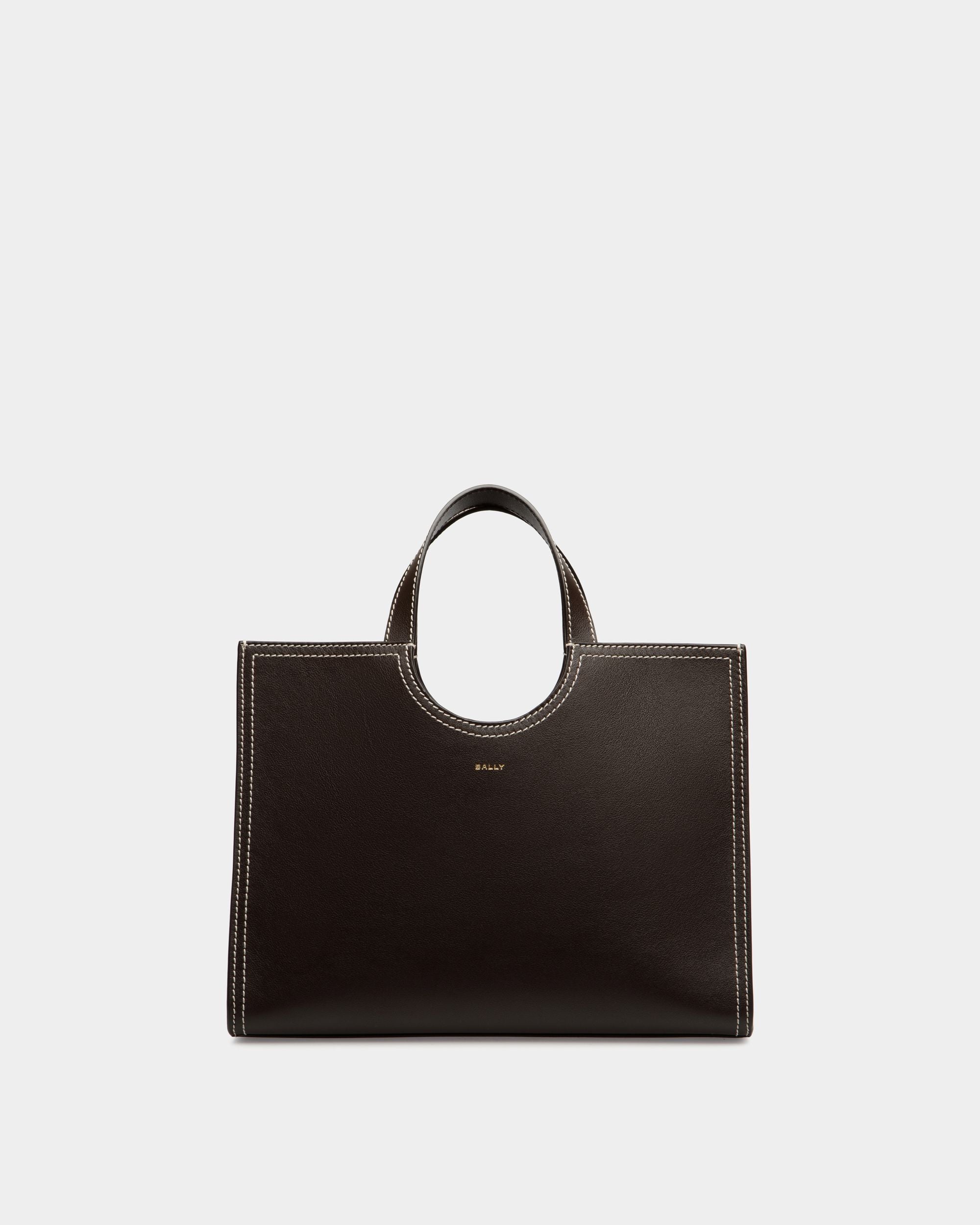 Easy Bally Tote Bag in Ebano Leather - Women's - Bally - 01