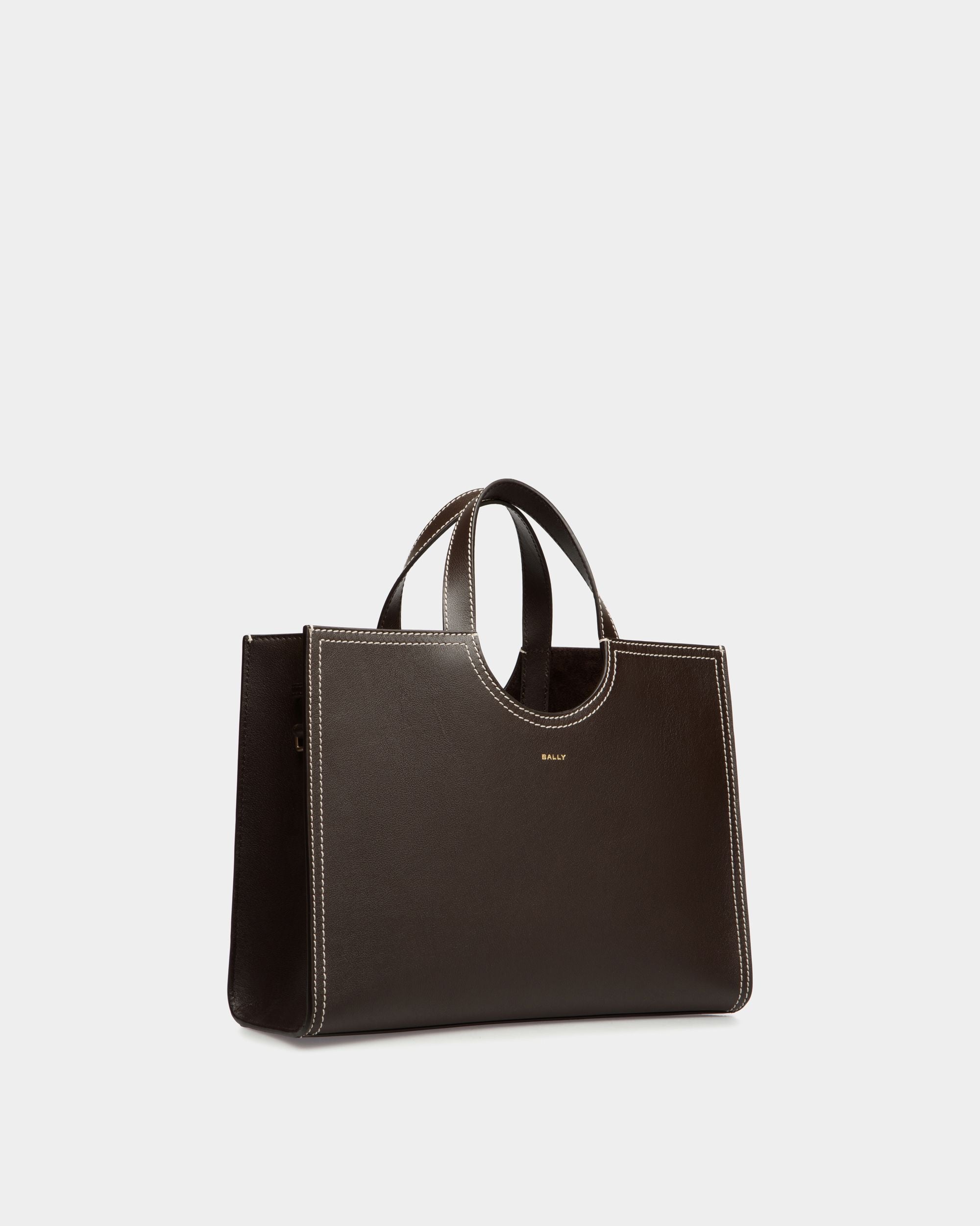 Easy Bally Tote Bag in Ebano Leather - Women's - Bally - 04