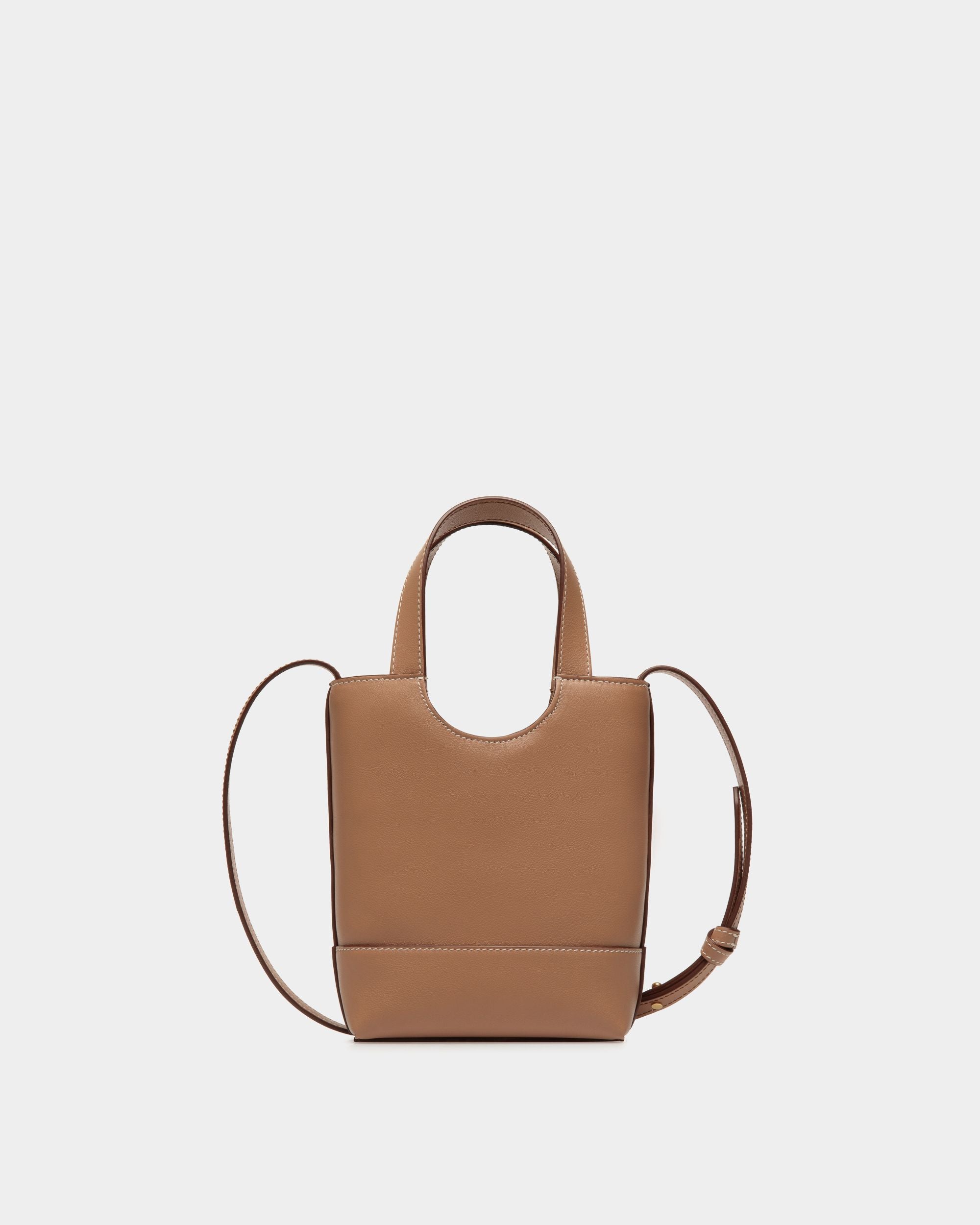 Easy Bally Small Tote Bag in Praline Beige Leather - Women's - Bally - 02