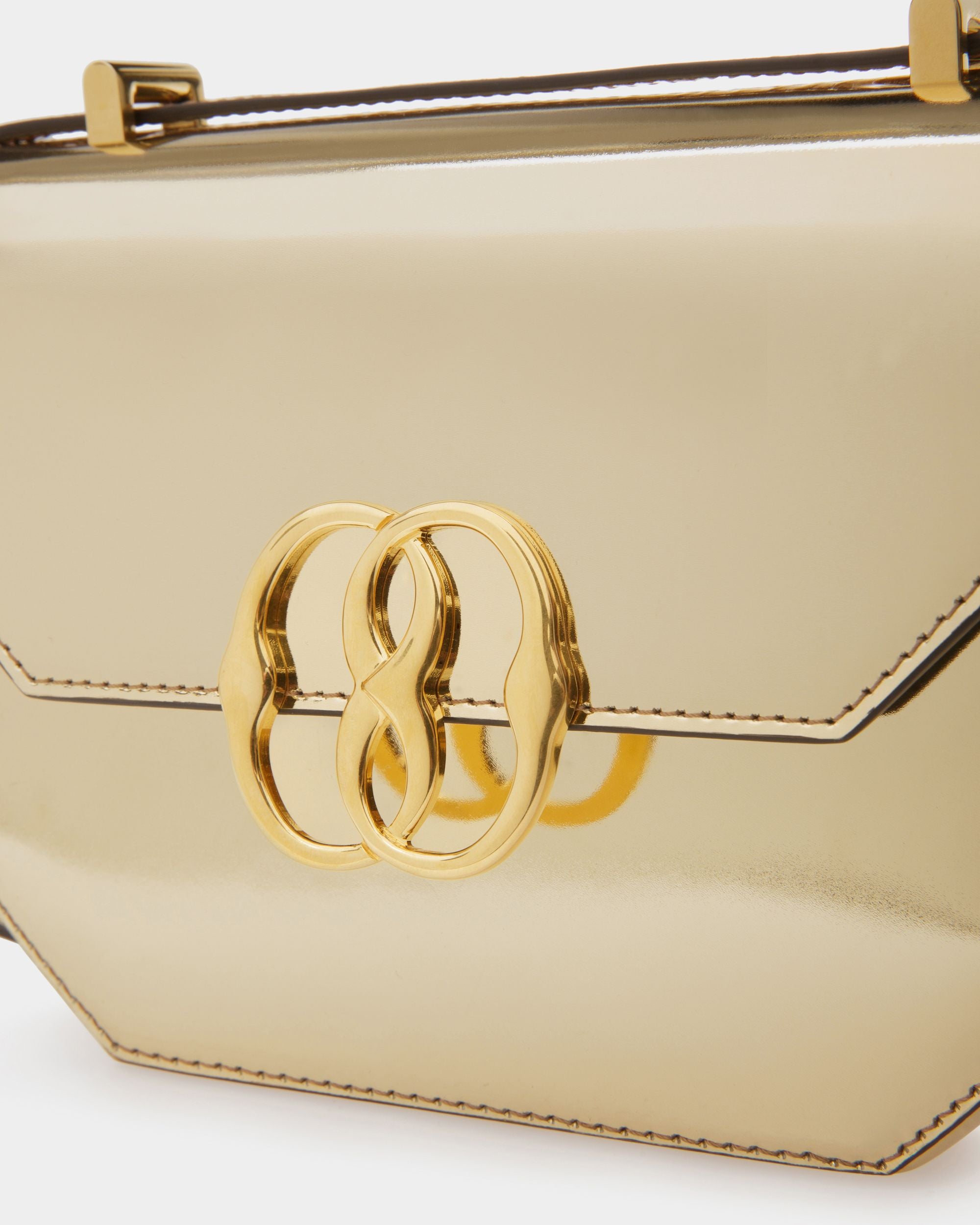 Emblem Minibag In Gold Leather - Women's - Bally - 05
