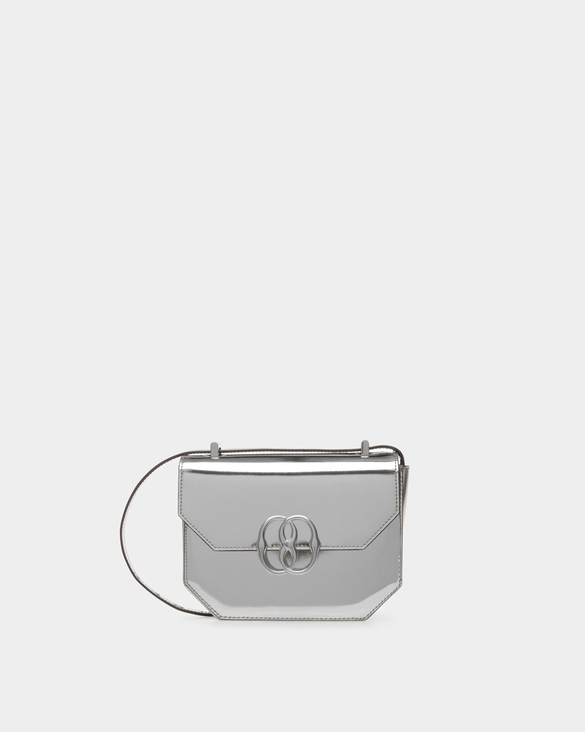 Emblem Minibag In Silver Leather - Women's - Bally - 01
