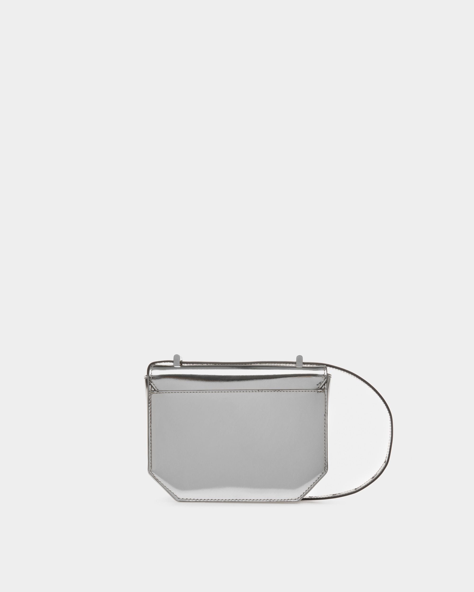 Emblem Minibag In Silver Leather - Women's - Bally - 02