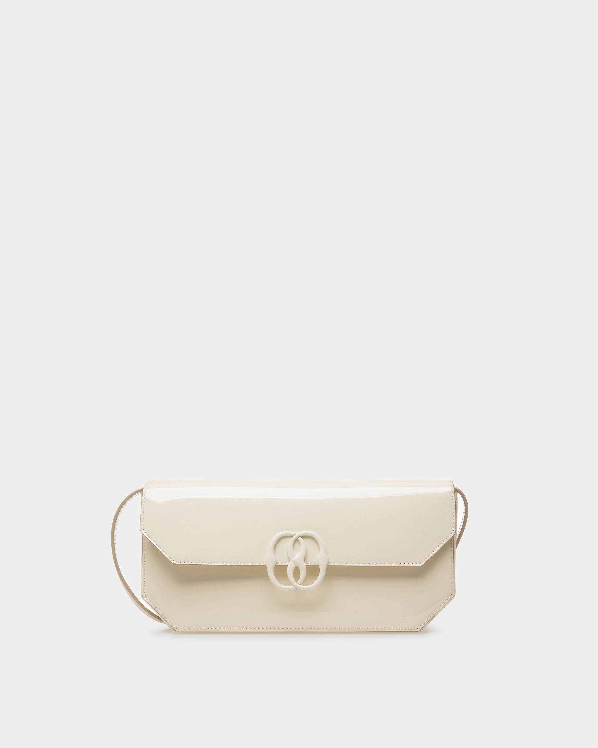 Emblem Shoulder Bag In Bone Leather - Women's - Bally - 01