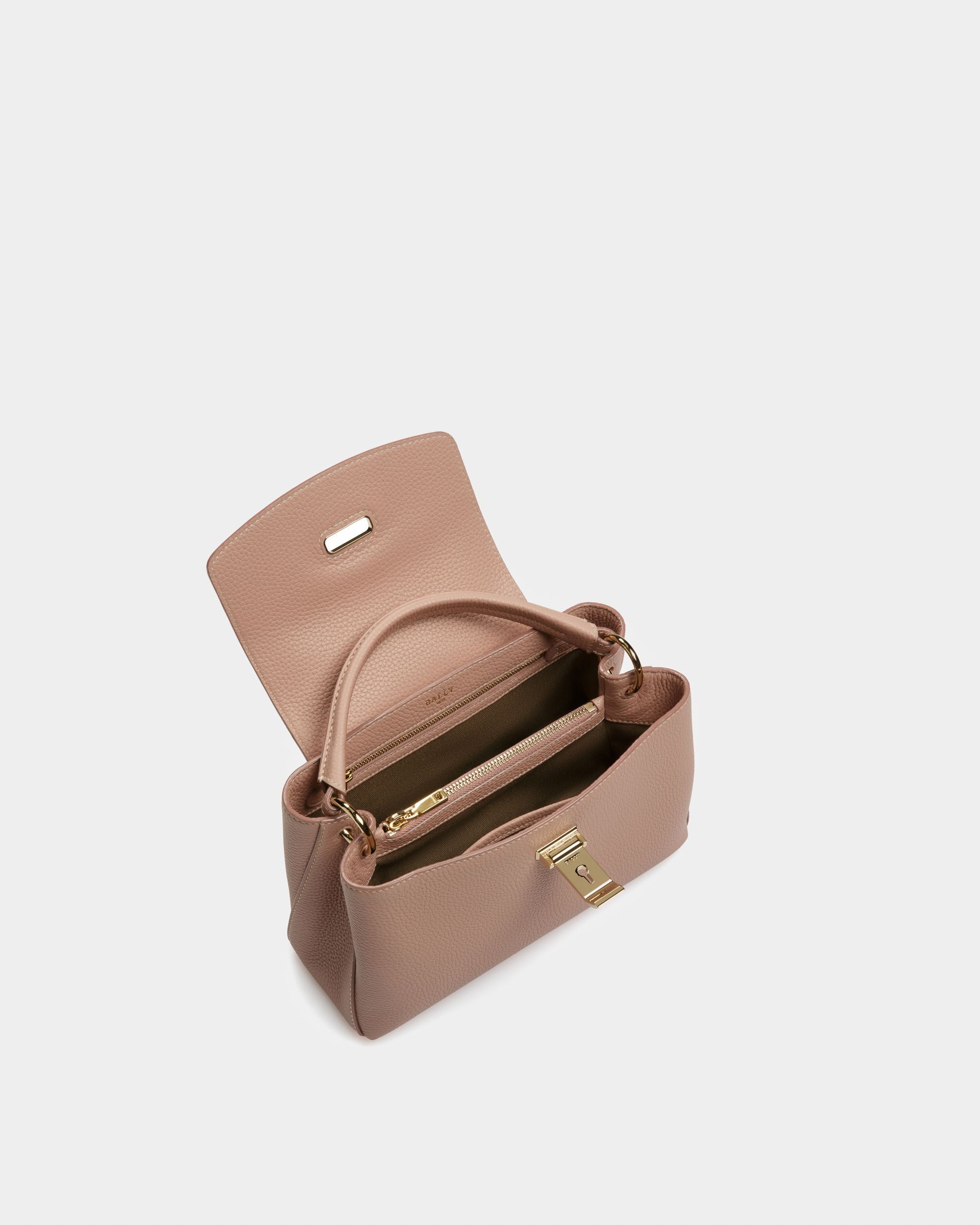 Layka Small Leather Top Handle Bag In Pink - Women's - Bally - 03