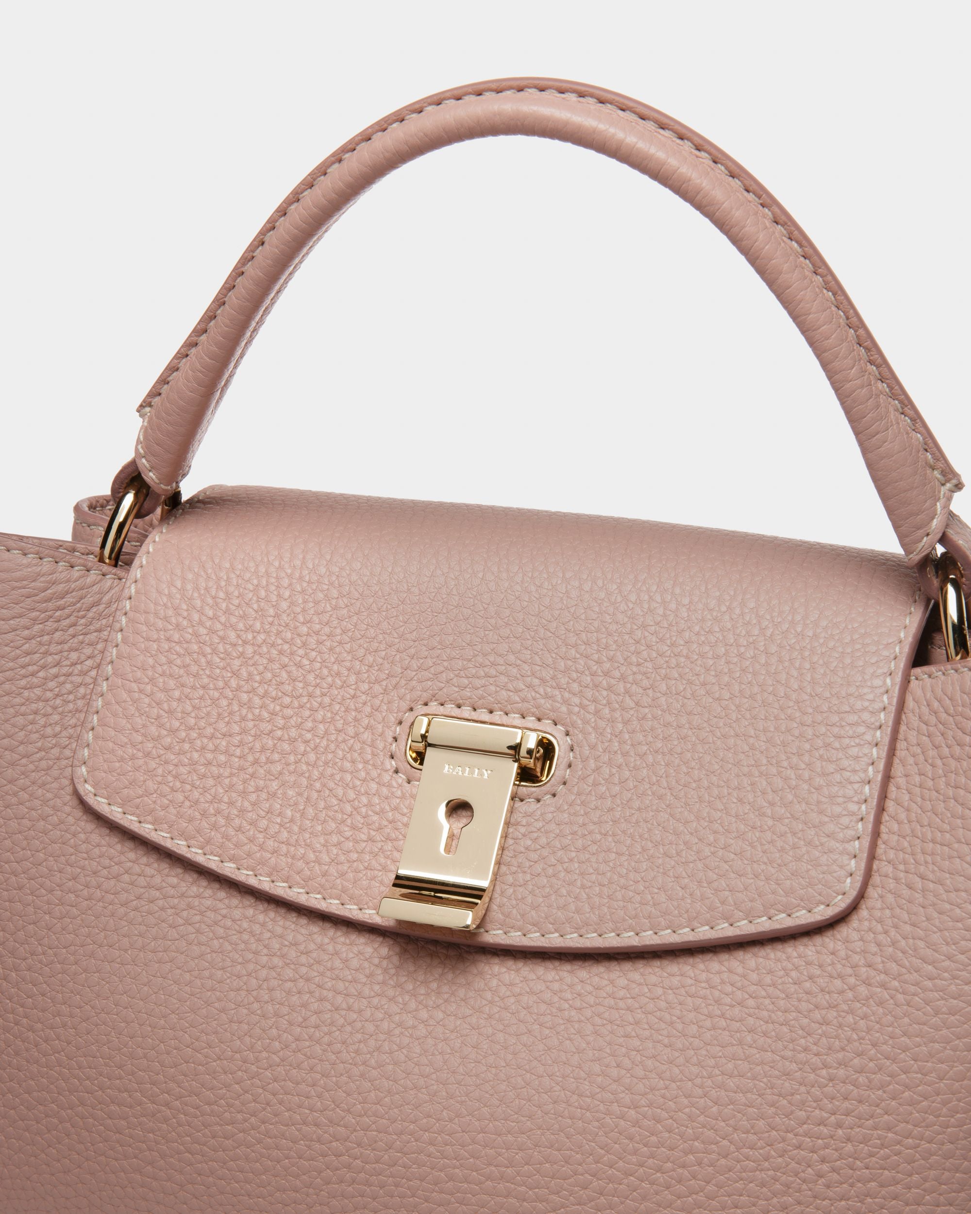 Layka Small Leather Top Handle Bag In Pink - Women's - Bally - 04