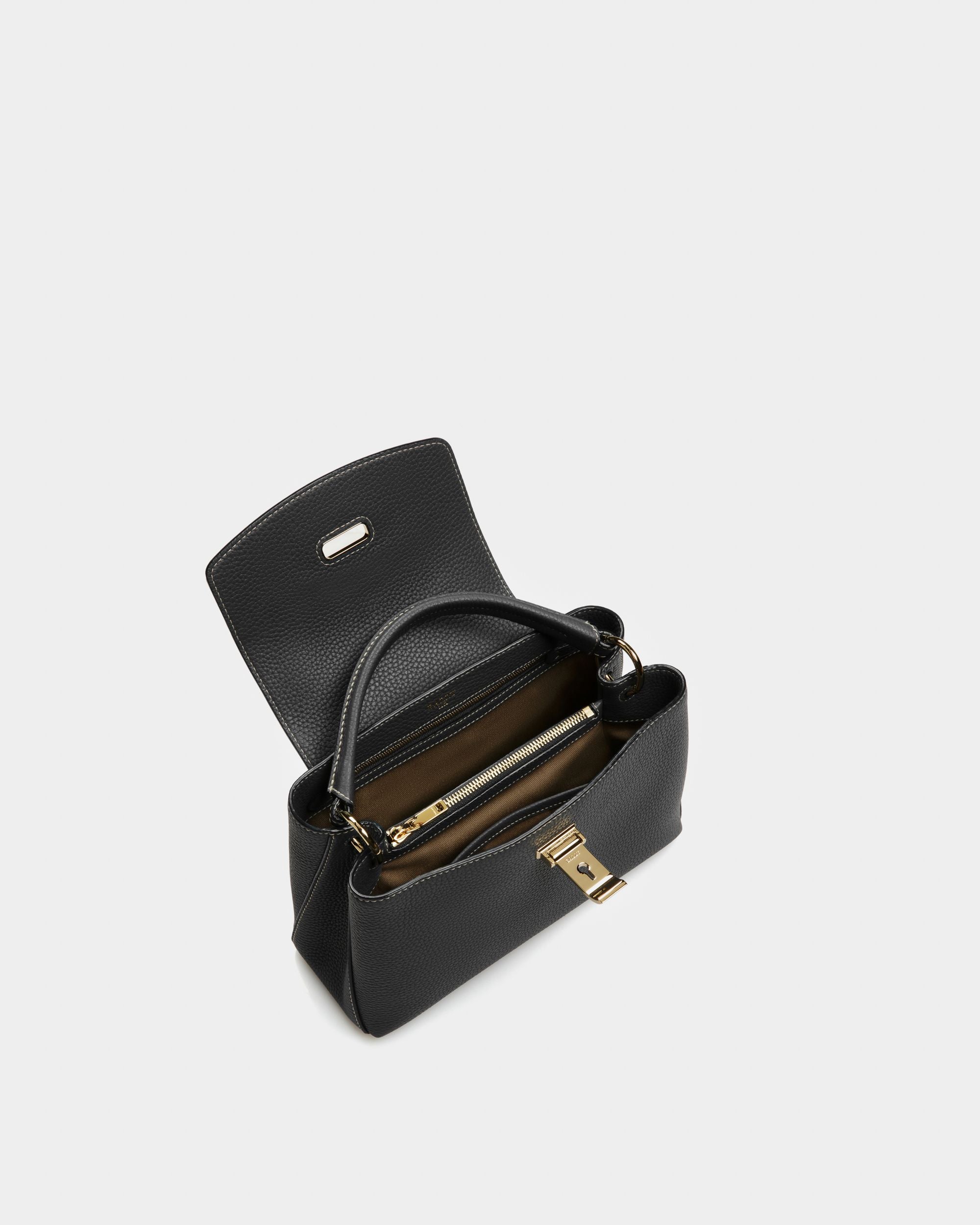 Layka Leather Top Handle Bag In Black - Women's - Bally - 05