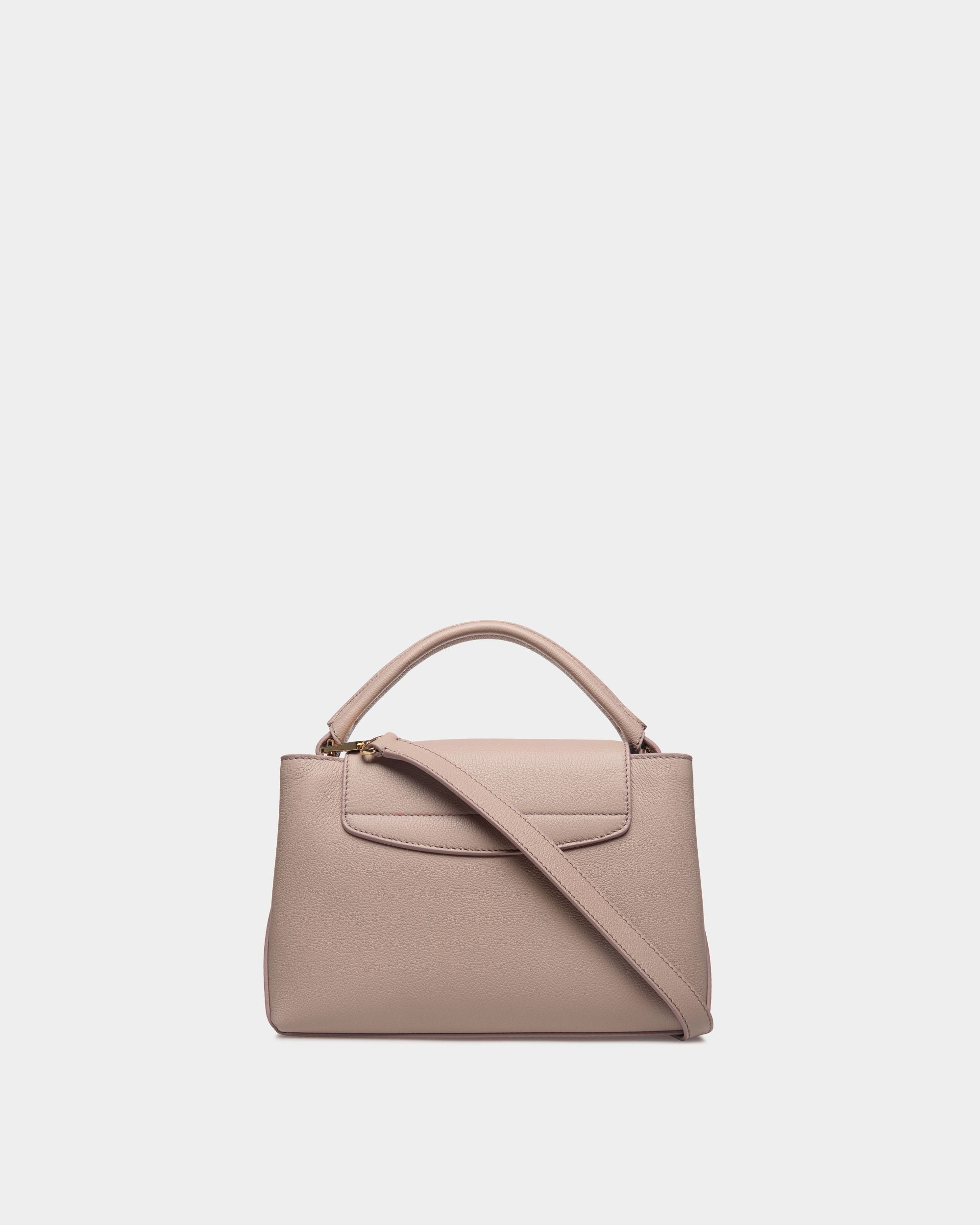 Lock Me Small Top Handle Bag In Light Beige Grained Leather - Women's - Bally - 03
