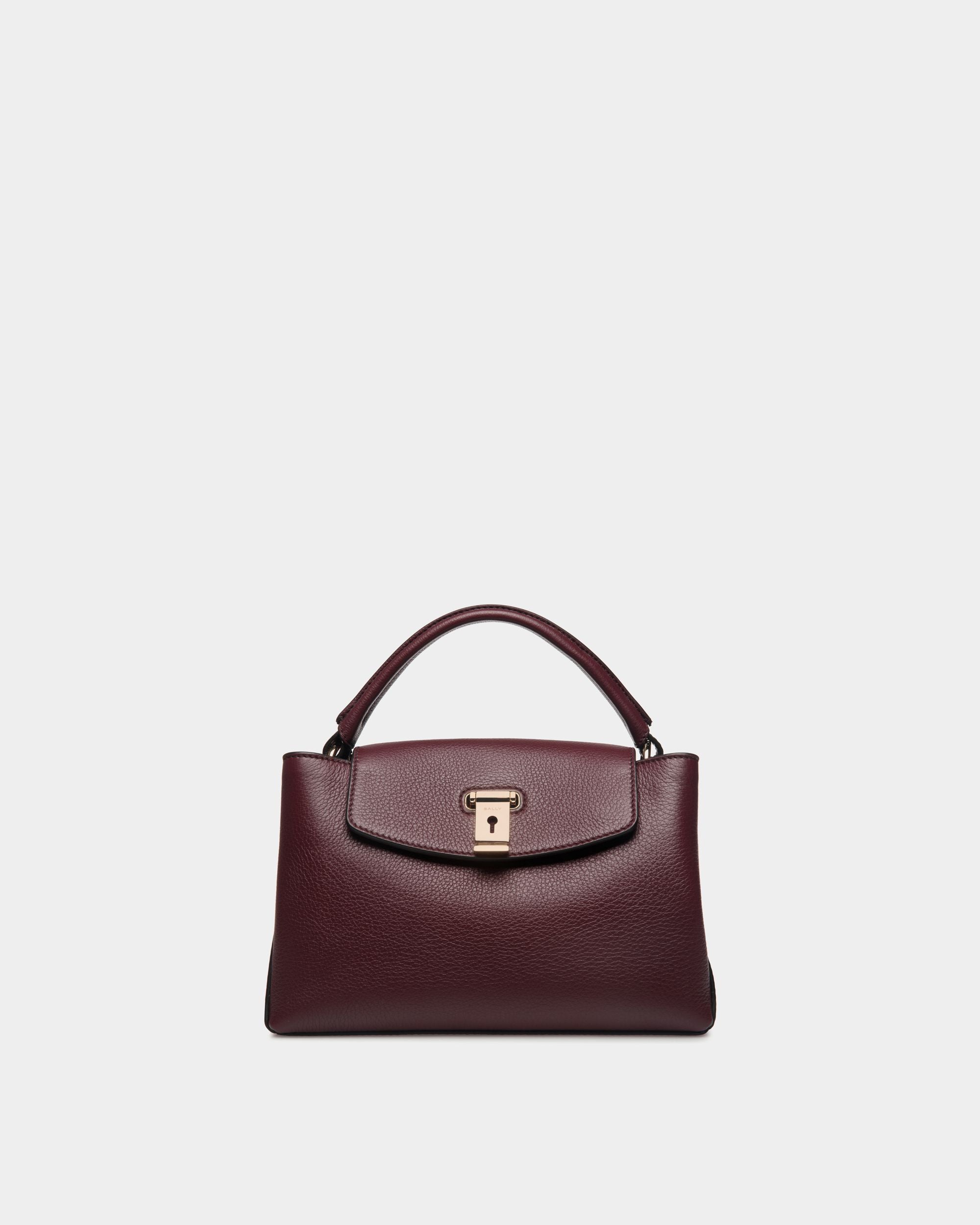 Lock Me Small Top Handle Bag In Andorra Grained Leather - Women's - Bally - 01