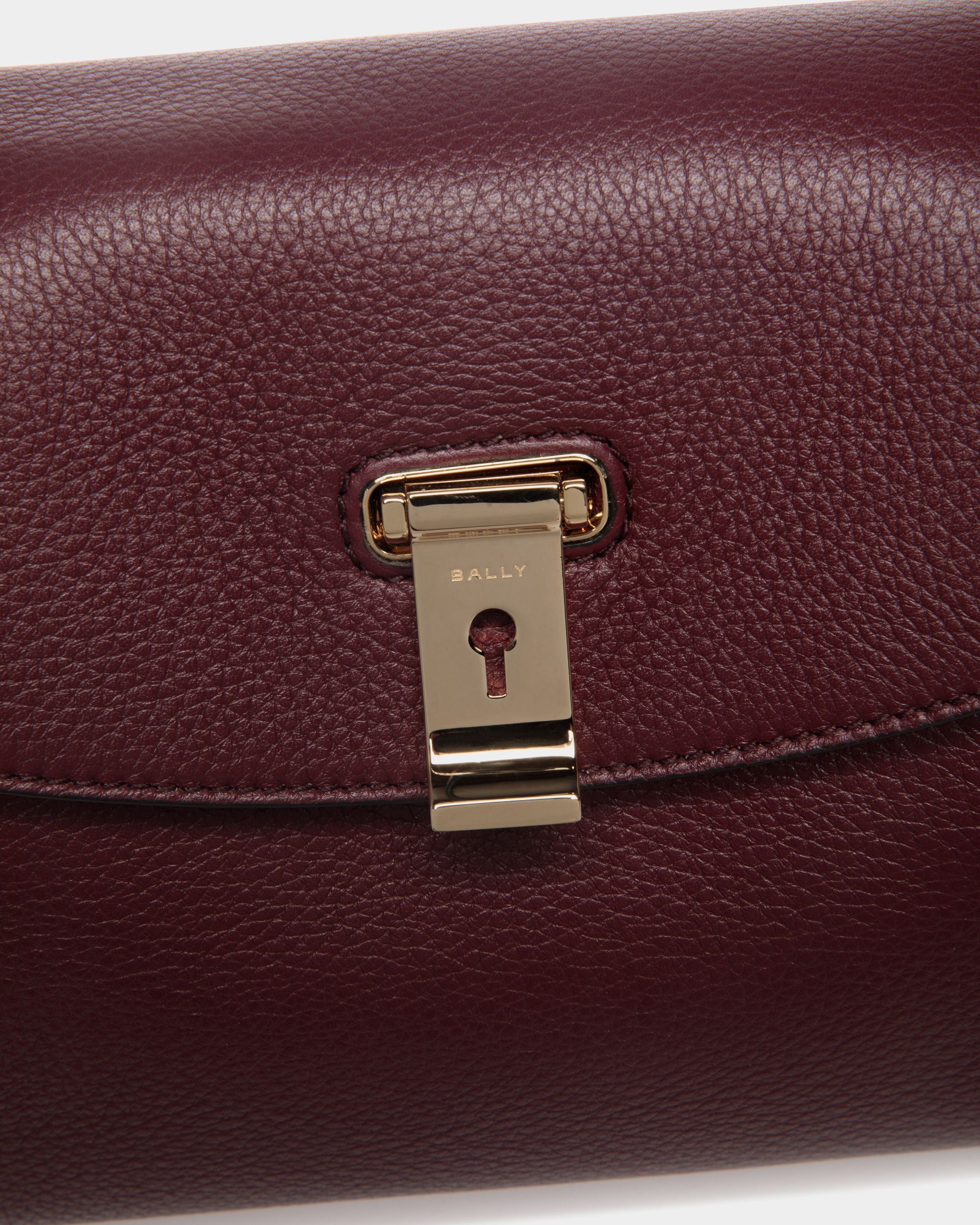Lock Me Small Top Handle Bag In Andorra Grained Leather - Women's - Bally - 05