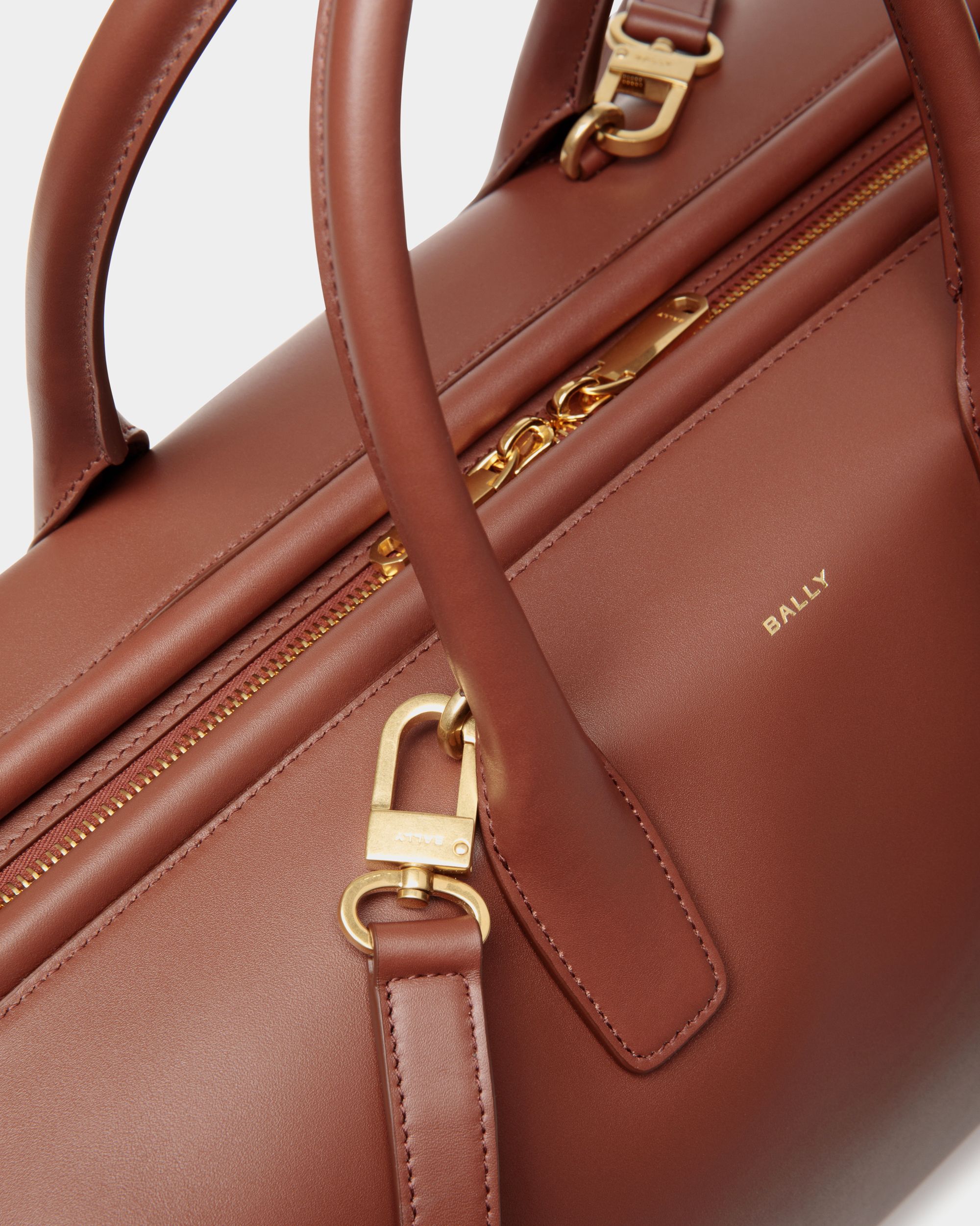 Belle Top Handle Bag In Brown Leather - Women's - Bally - 05