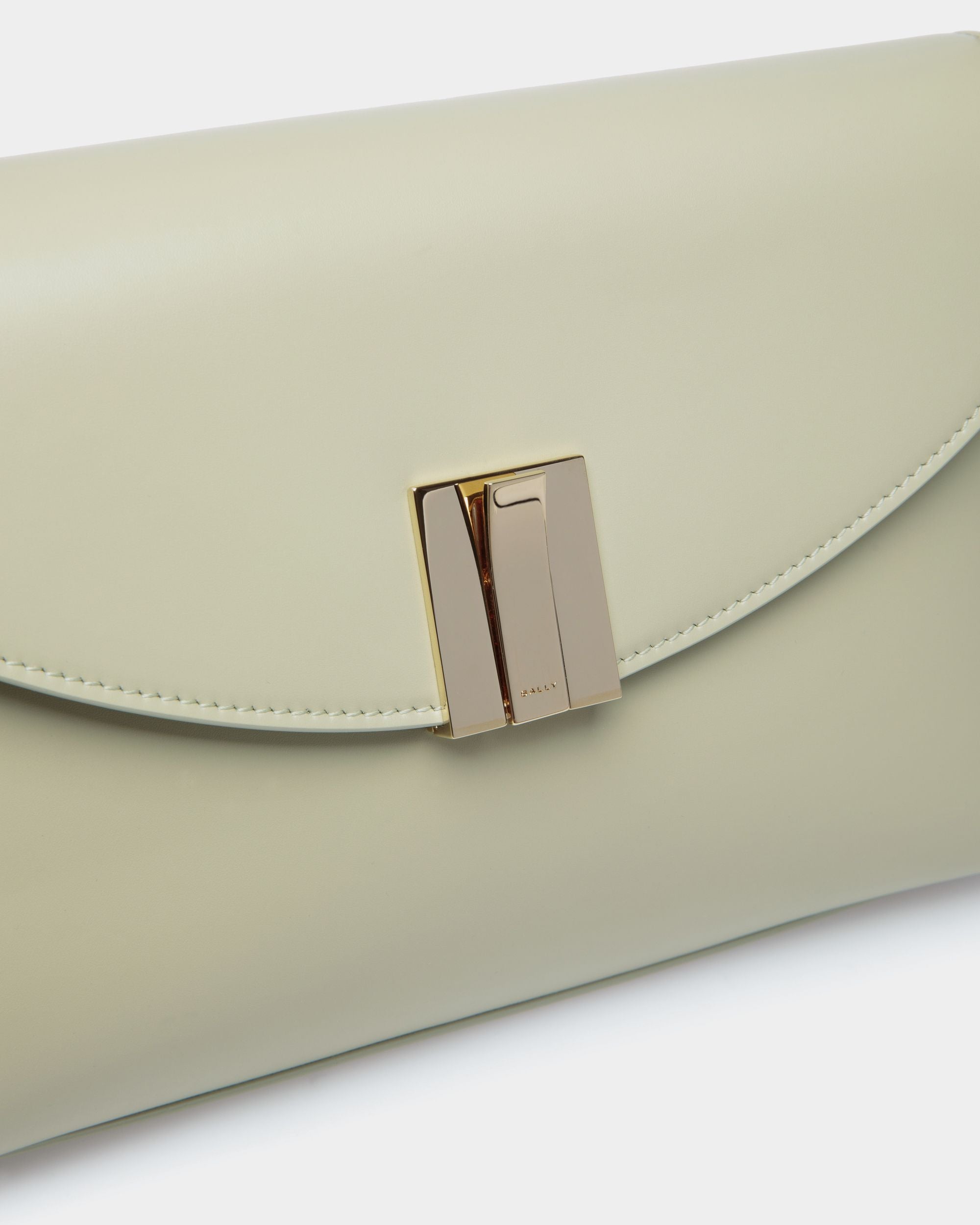 Ollam Small Top Handle Bag In Light Green Leather - Women's - Bally - 04