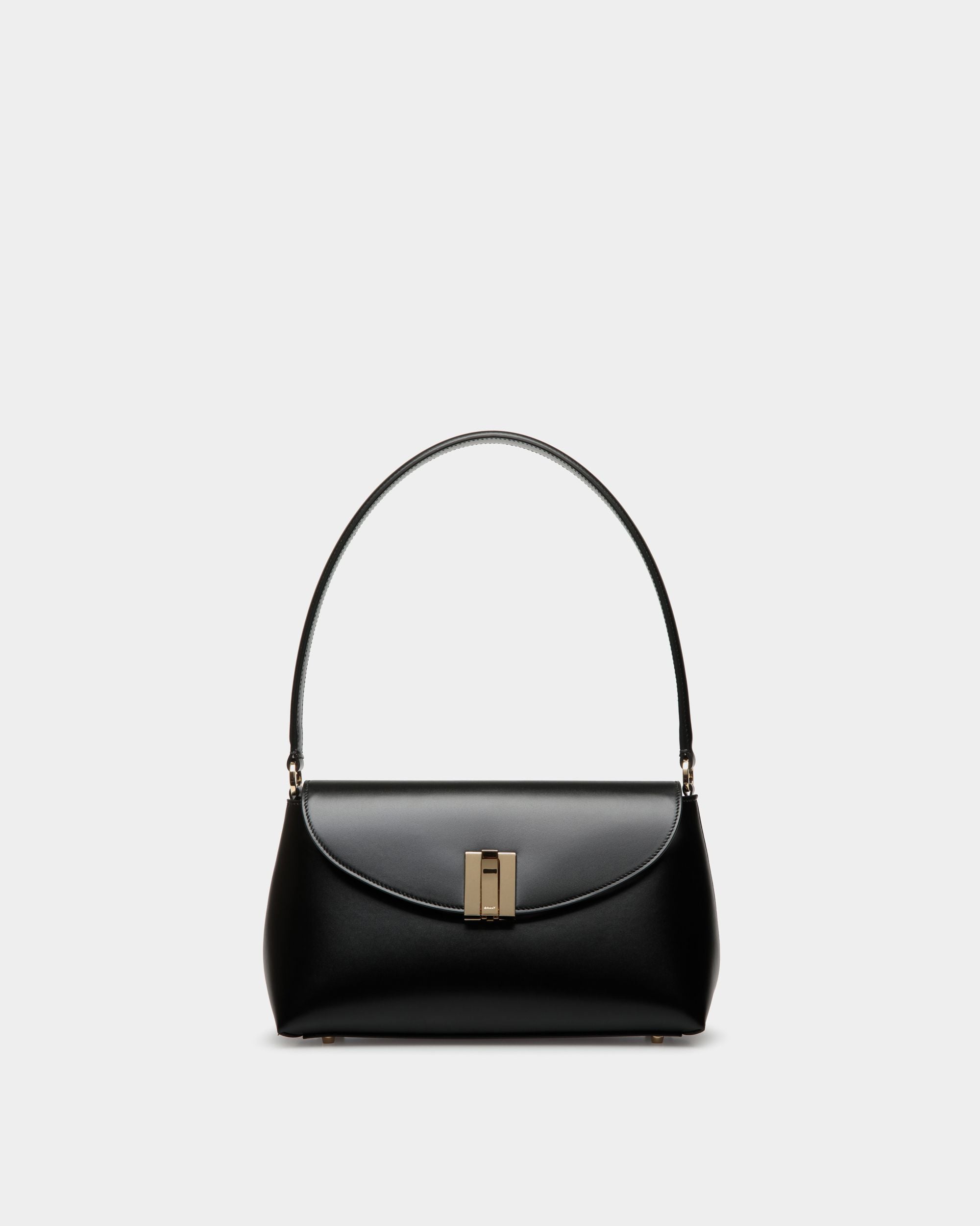 Ollam Small Top Handle Bag In Black Leather - Women's - Bally - 01