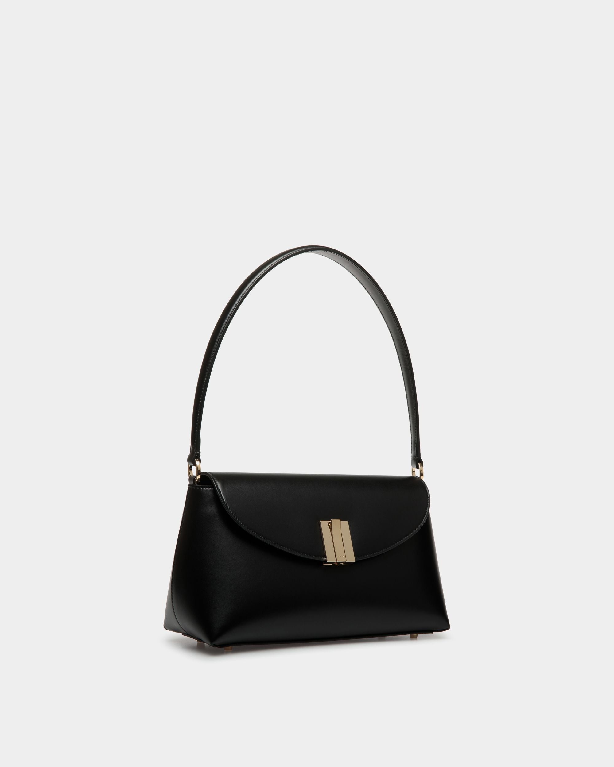 Ollam Small Top Handle Bag In Black Leather - Women's - Bally - 04