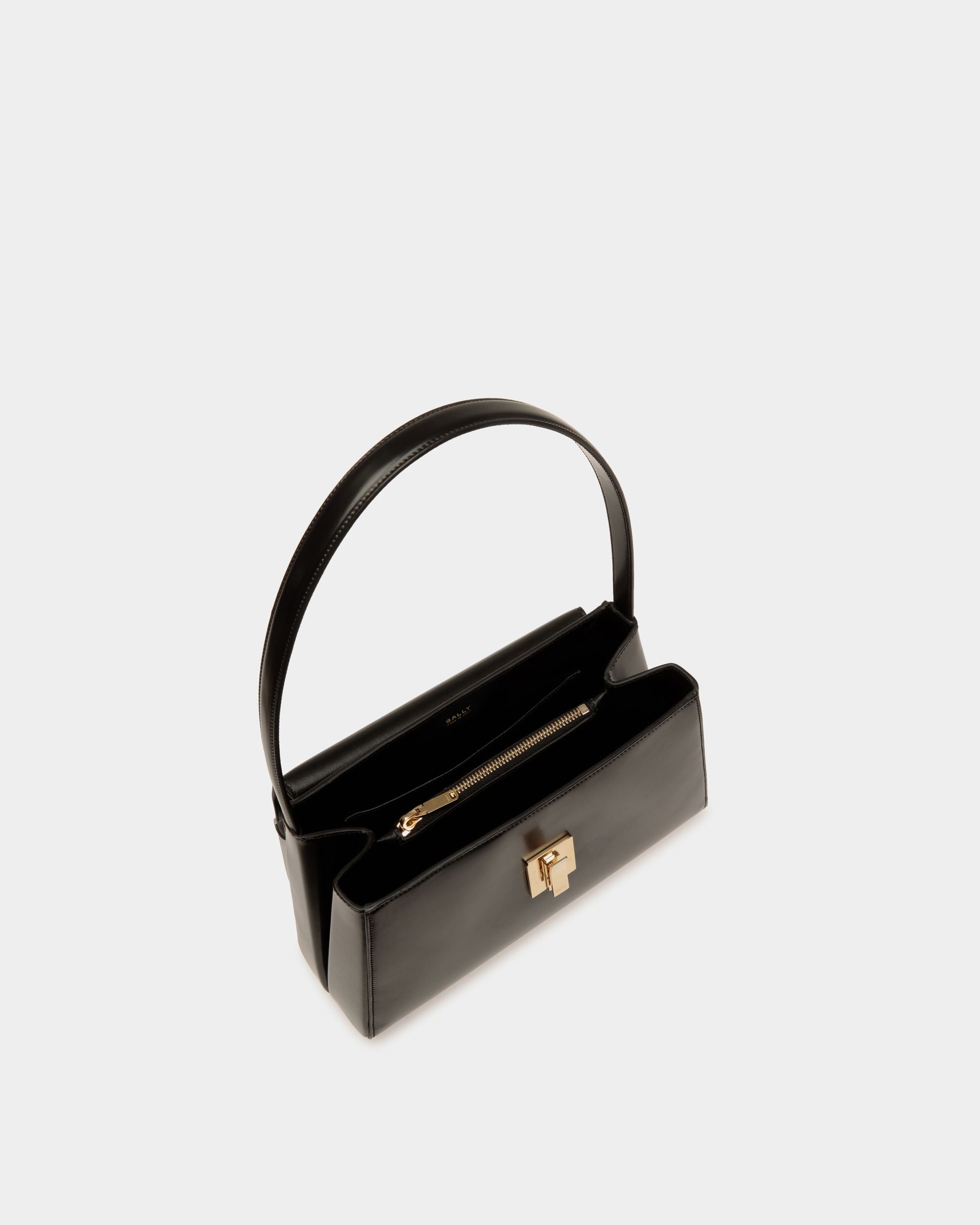 Ollam Shoulder Bag in Black Brushed Leather - Women's - Bally - 05