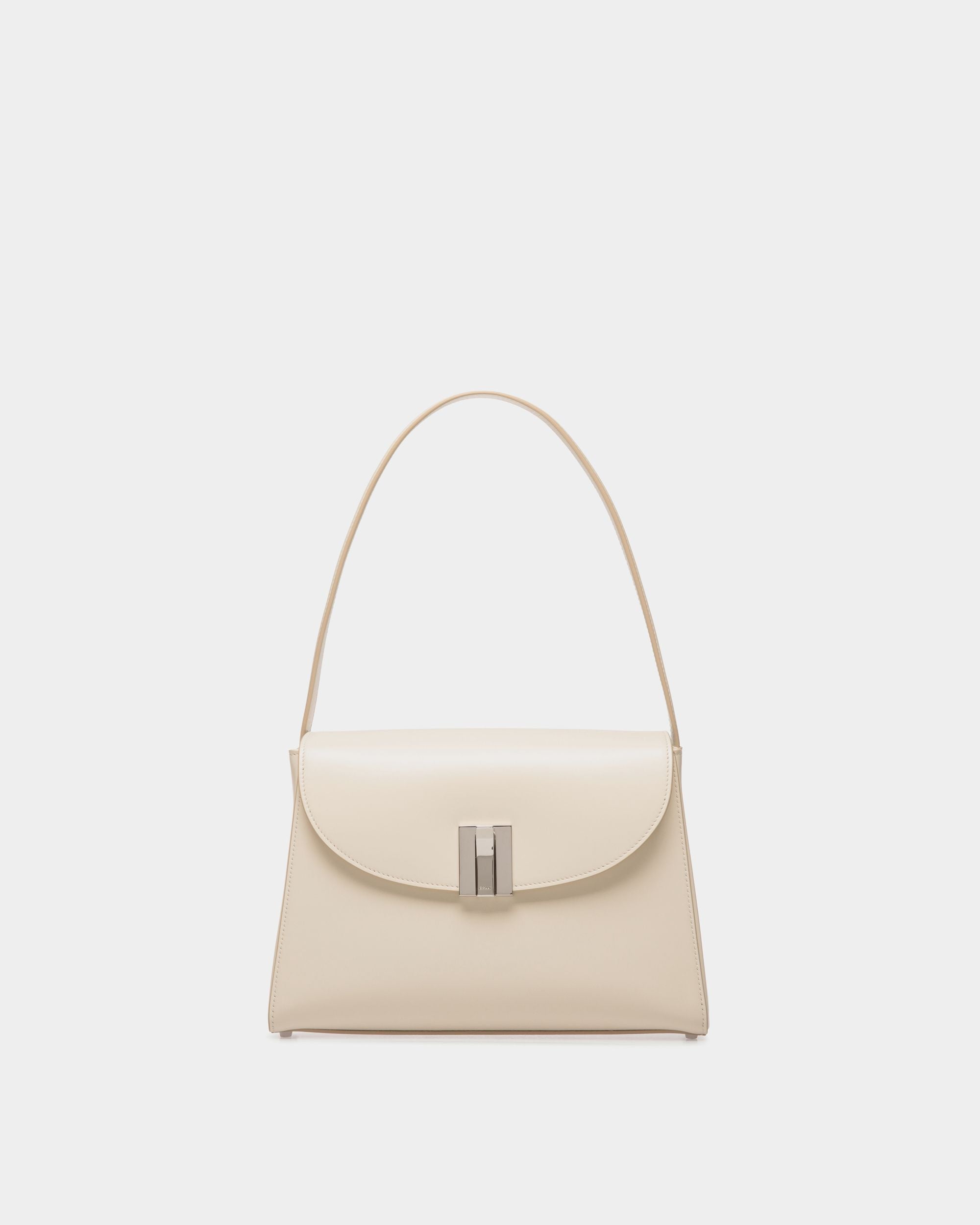 Ollam Shoulder Bag in White Leather - Women's - Bally - 01