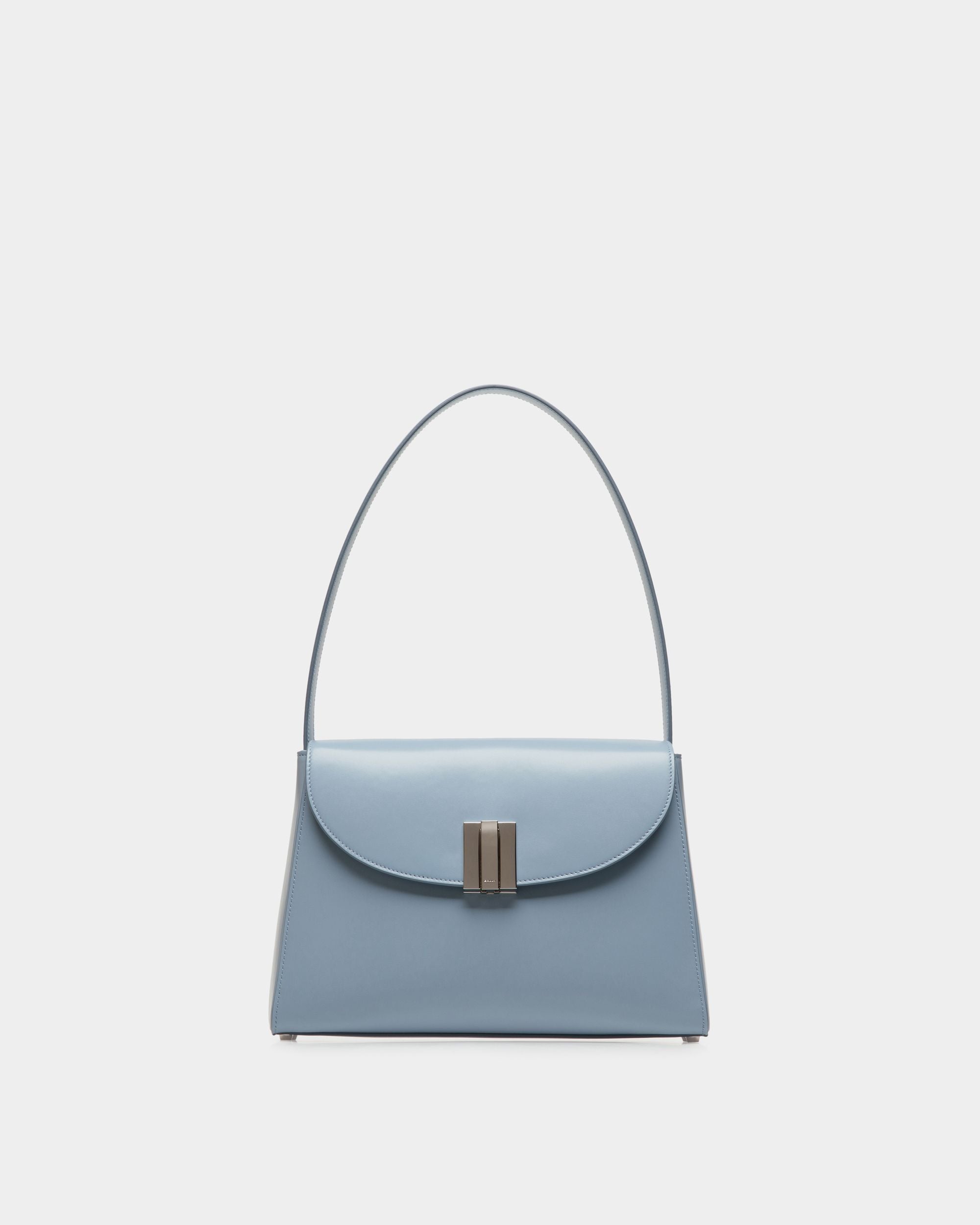 Ollam Shoulder Bag in Light Blue Leather - Women's - Bally - 01