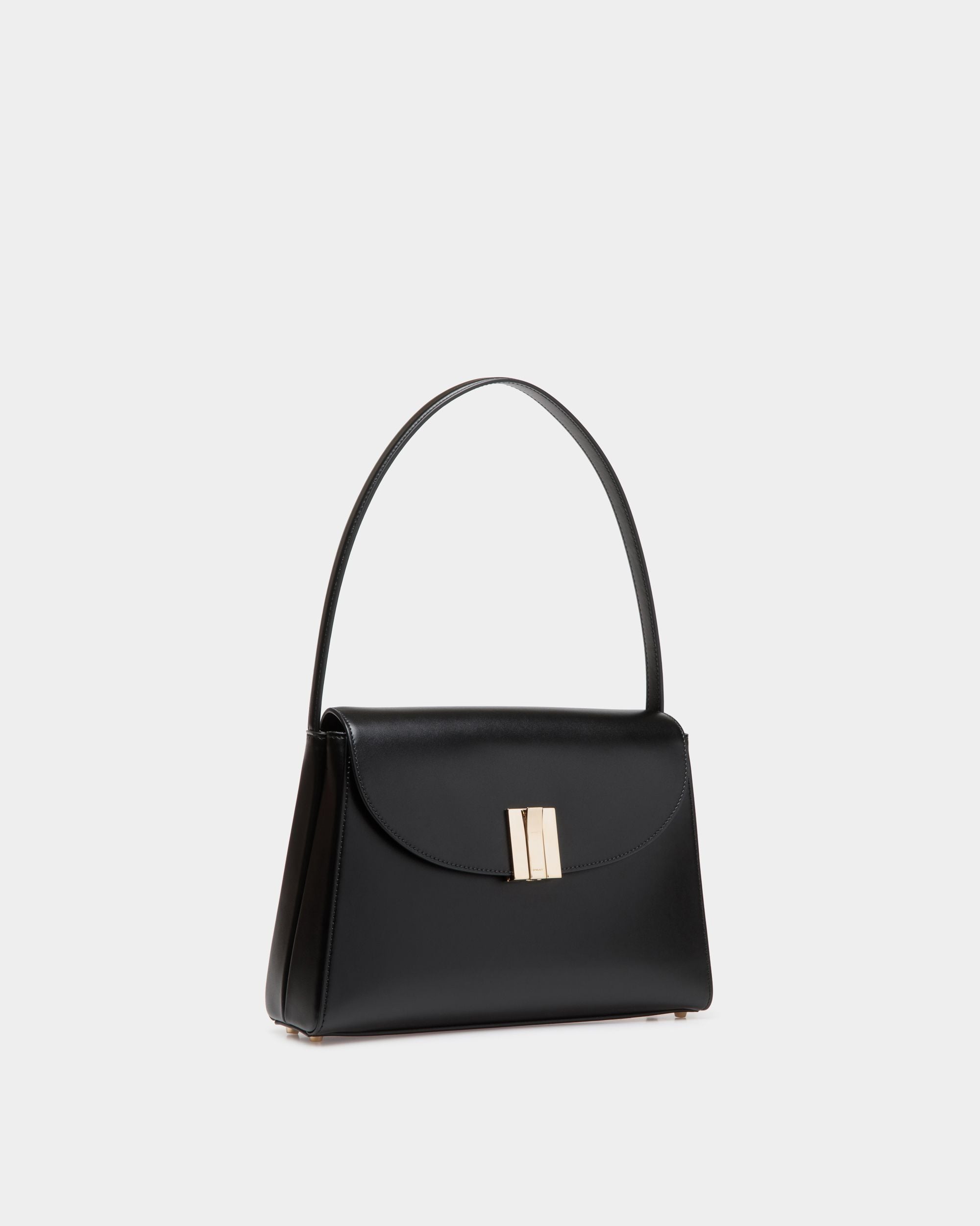 Ollam Shoulder Bag in Black Leather - Women's - Bally - 04