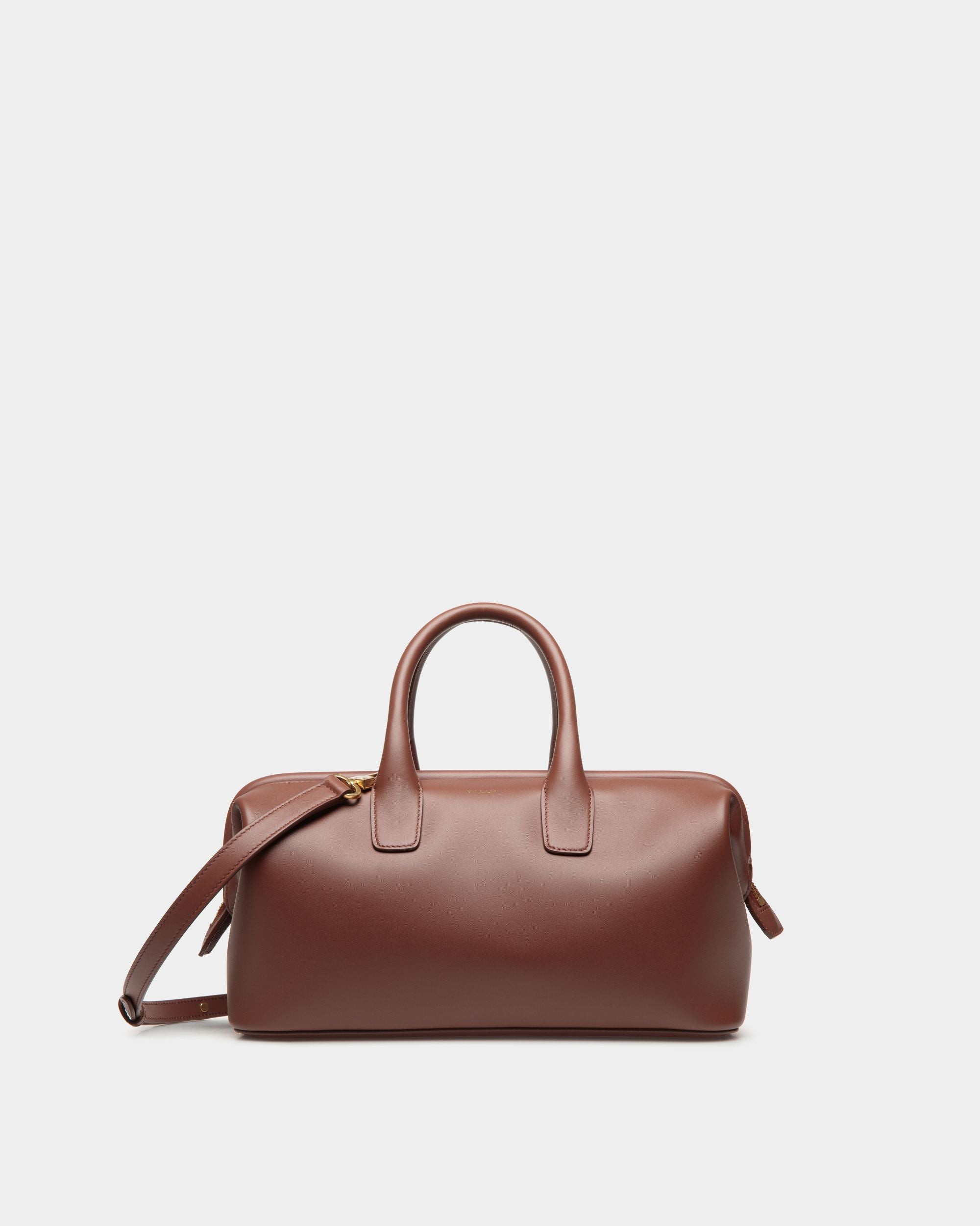 Belle Small Top Handle Bag In Brown Leather - Women's - Bally - 01