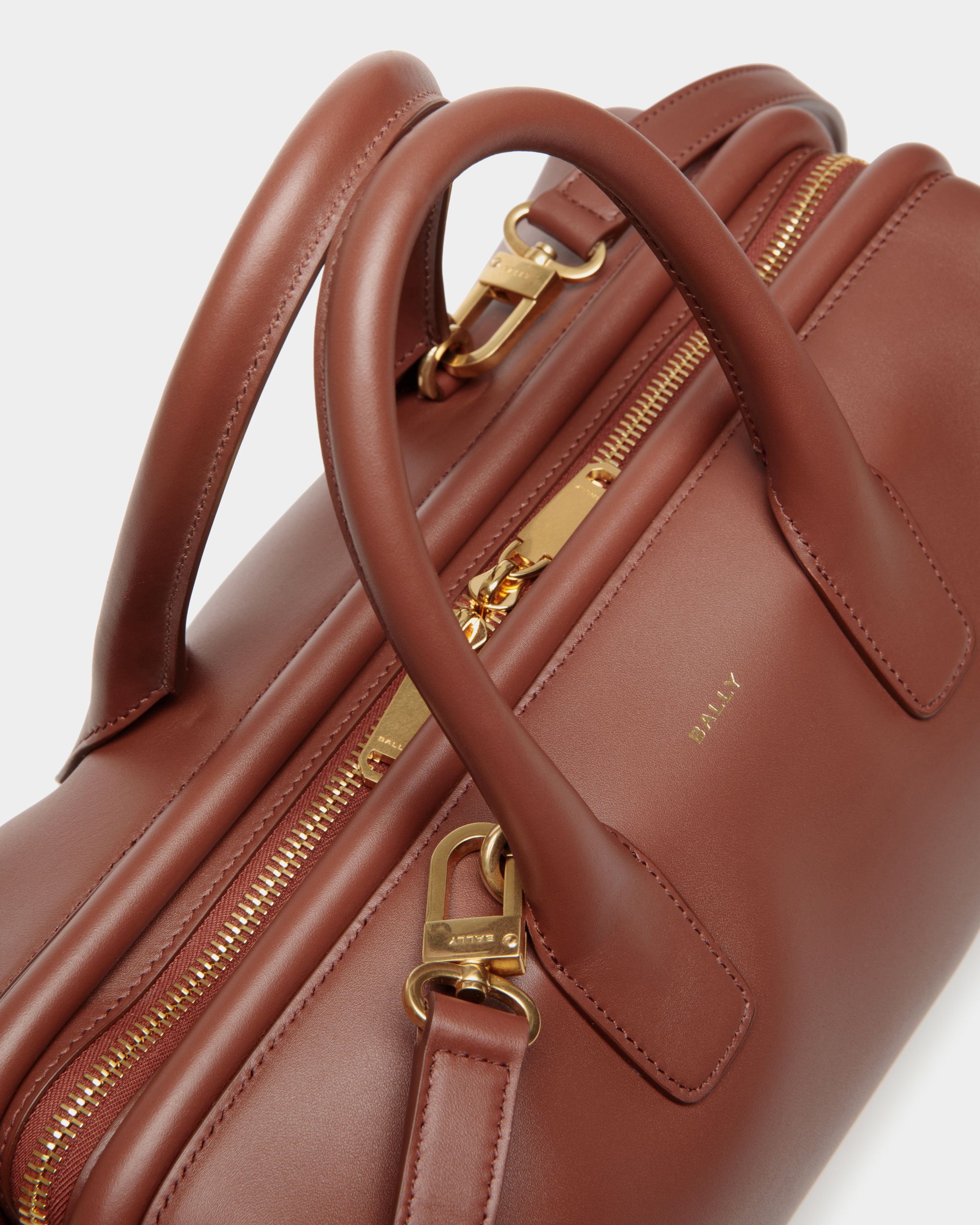 Belle Small Top Handle Bag In Brown Leather - Women's - Bally - 06