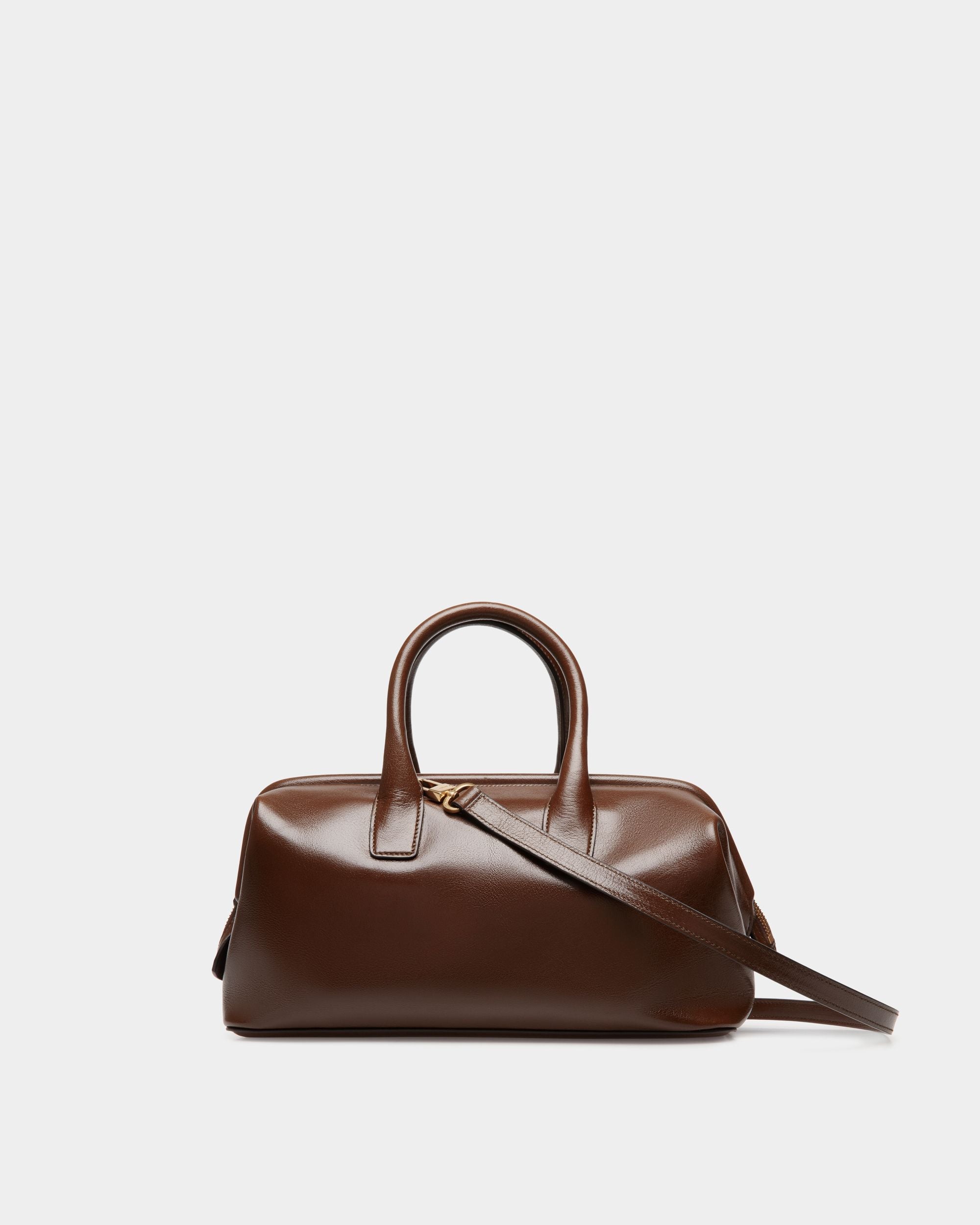 Belle Small Top Handle Bag In Marron Glacé Leather - Women's - Bally - 03
