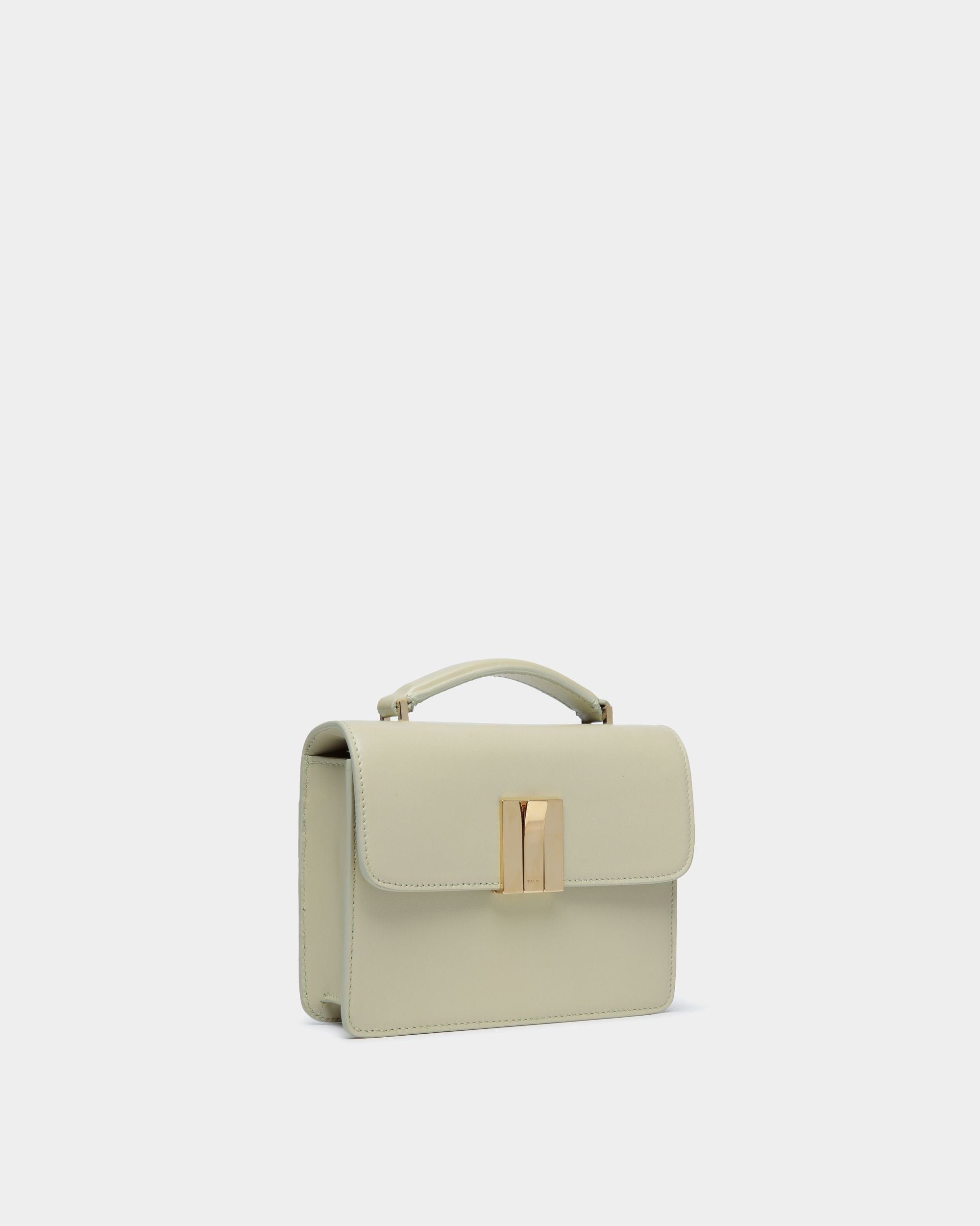 Ollam Mini Top Handle Bag in Antique White Brushed Leather - Women's - Bally - 03