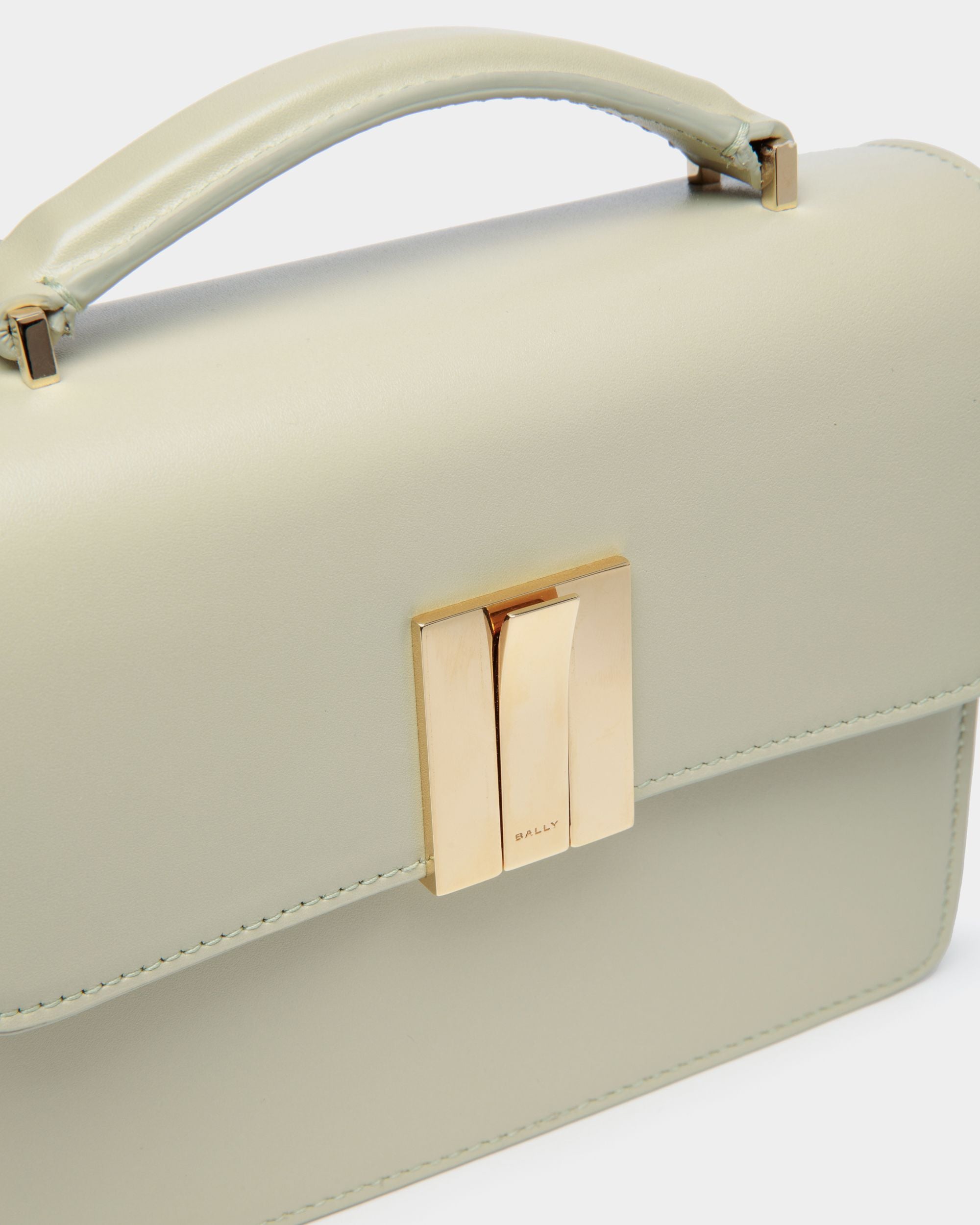 Ollam Mini Top Handle Bag in Antique White Brushed Leather - Women's - Bally - 05