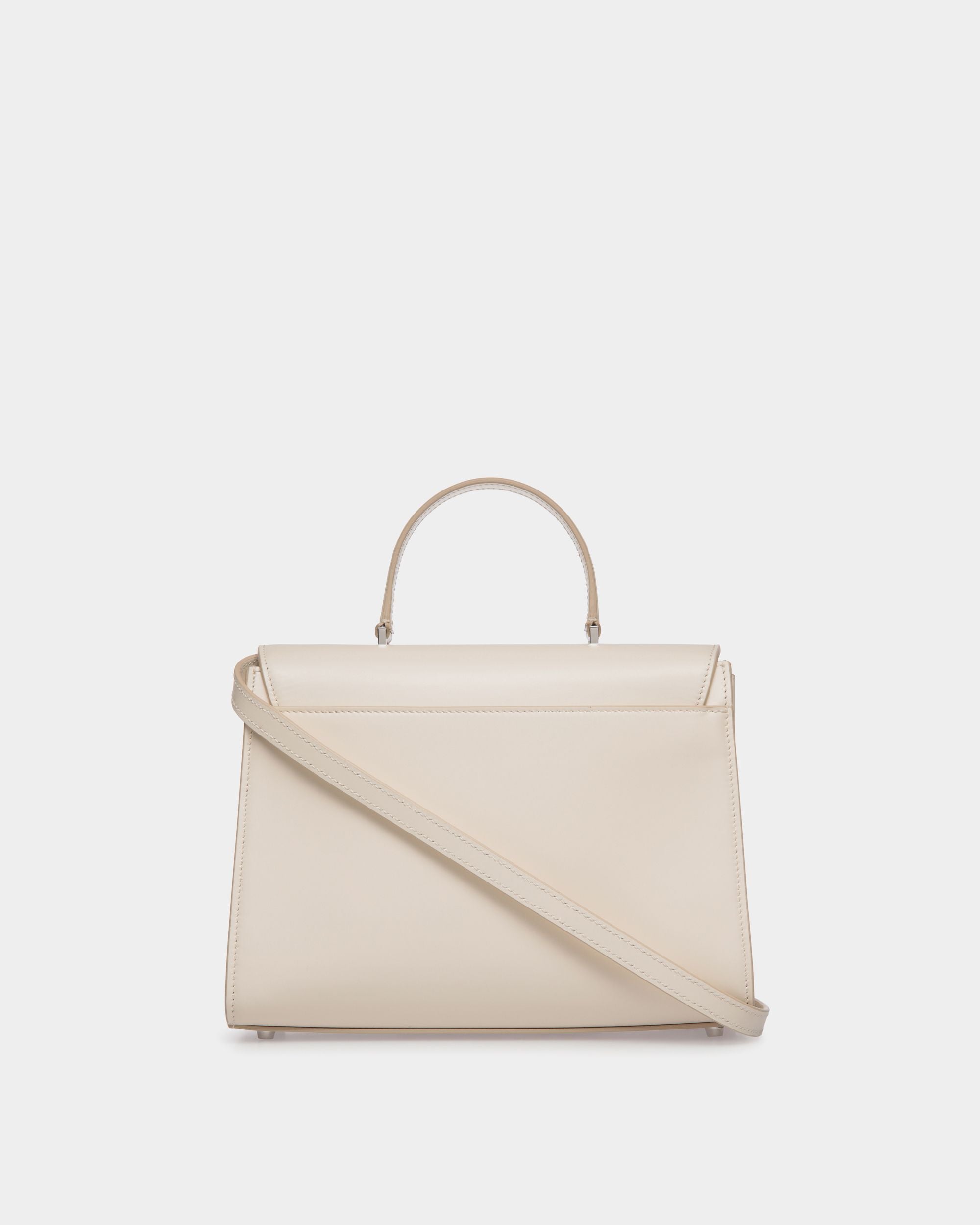 Ollam Top Handle Bag in White Leather - Women's - Bally - 03