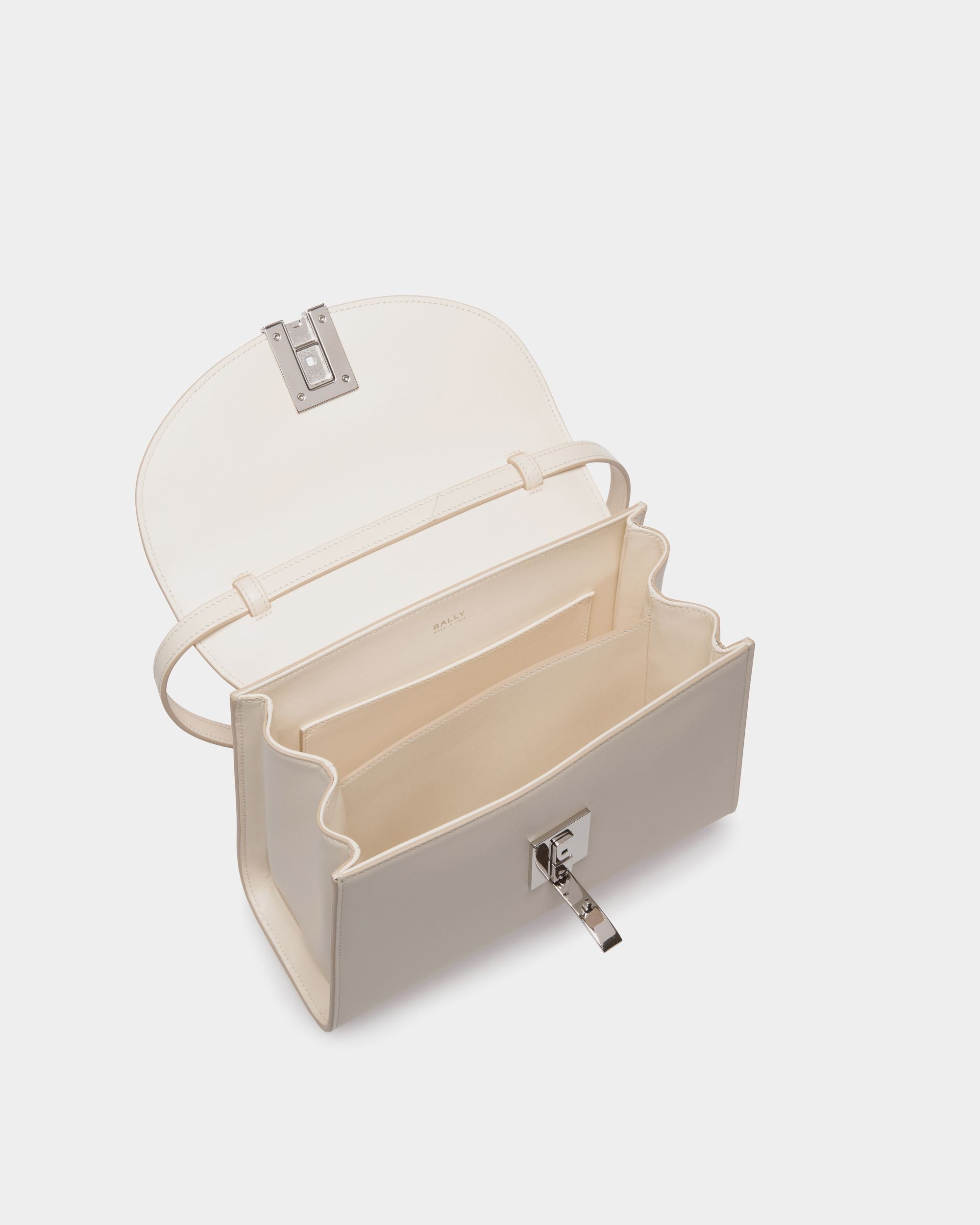 Ollam Top Handle Bag in White Leather - Women's - Bally - 05