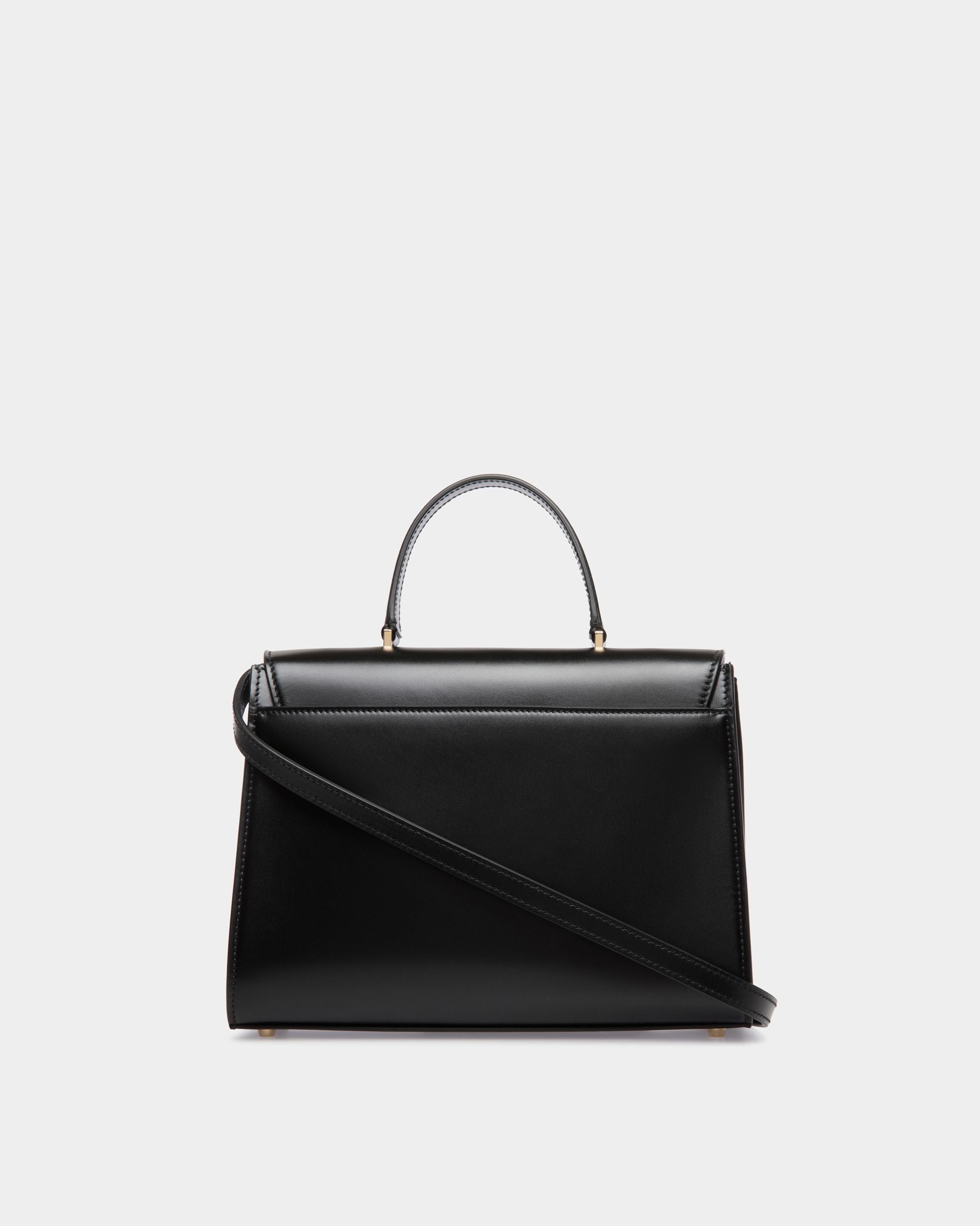 Ollam Top Handle Bag in Black Leather - Women's - Bally - 03