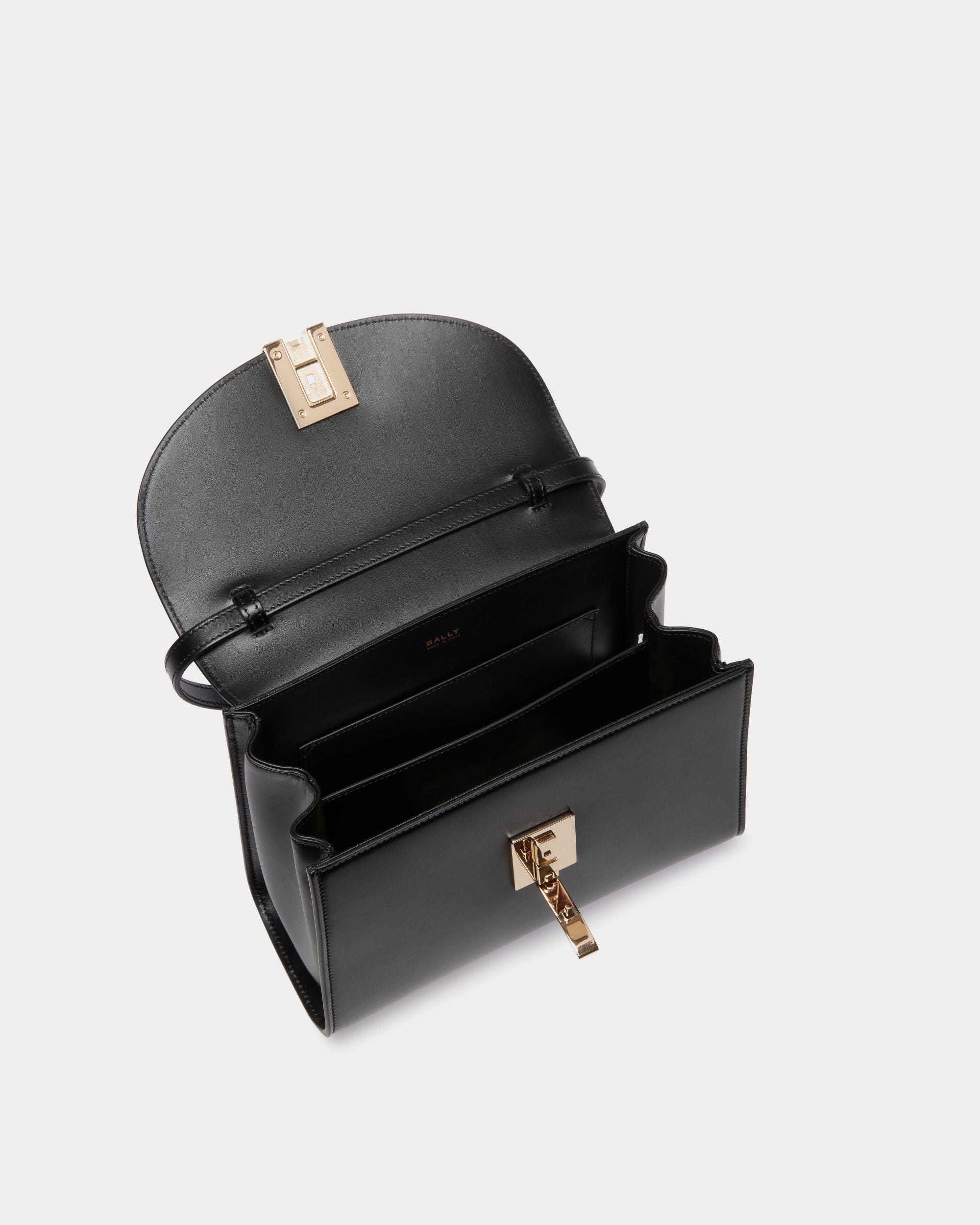 Ollam Top Handle Bag in Black Leather - Women's - Bally - 05