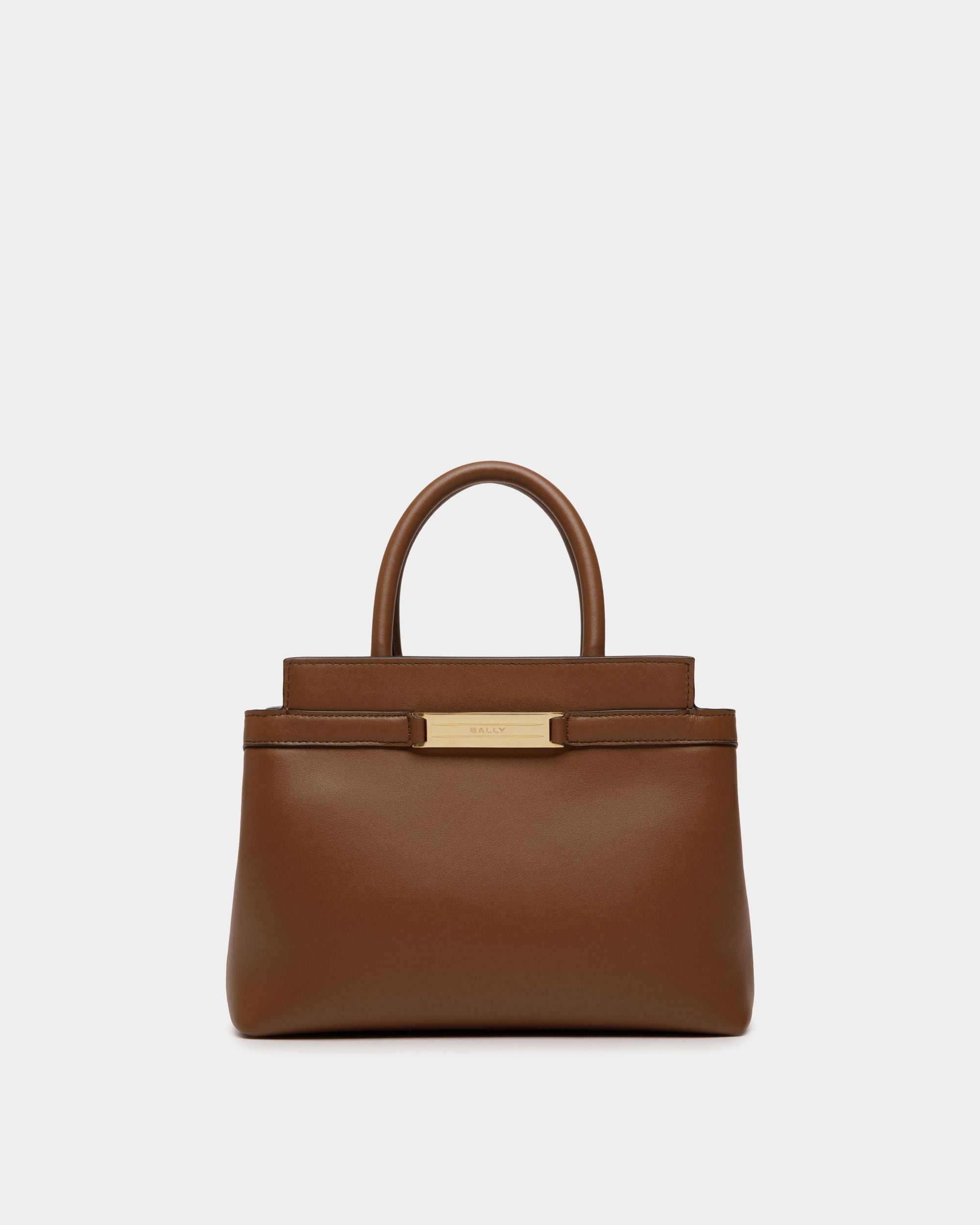 Deco Small Tote Bag in Brown Leather - Women's - Bally - 01