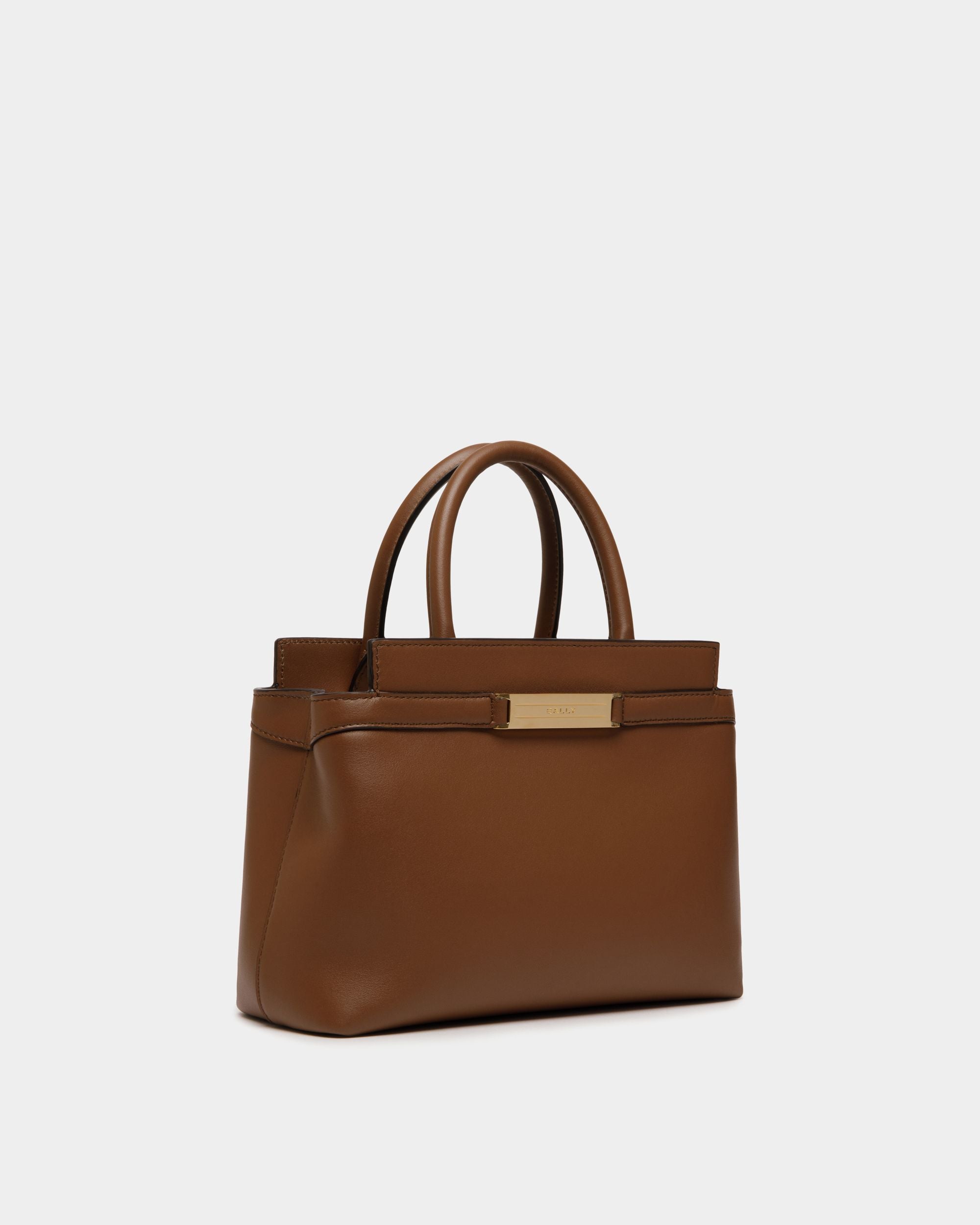 Deco Small Tote Bag in Brown Leather - Women's - Bally - 03