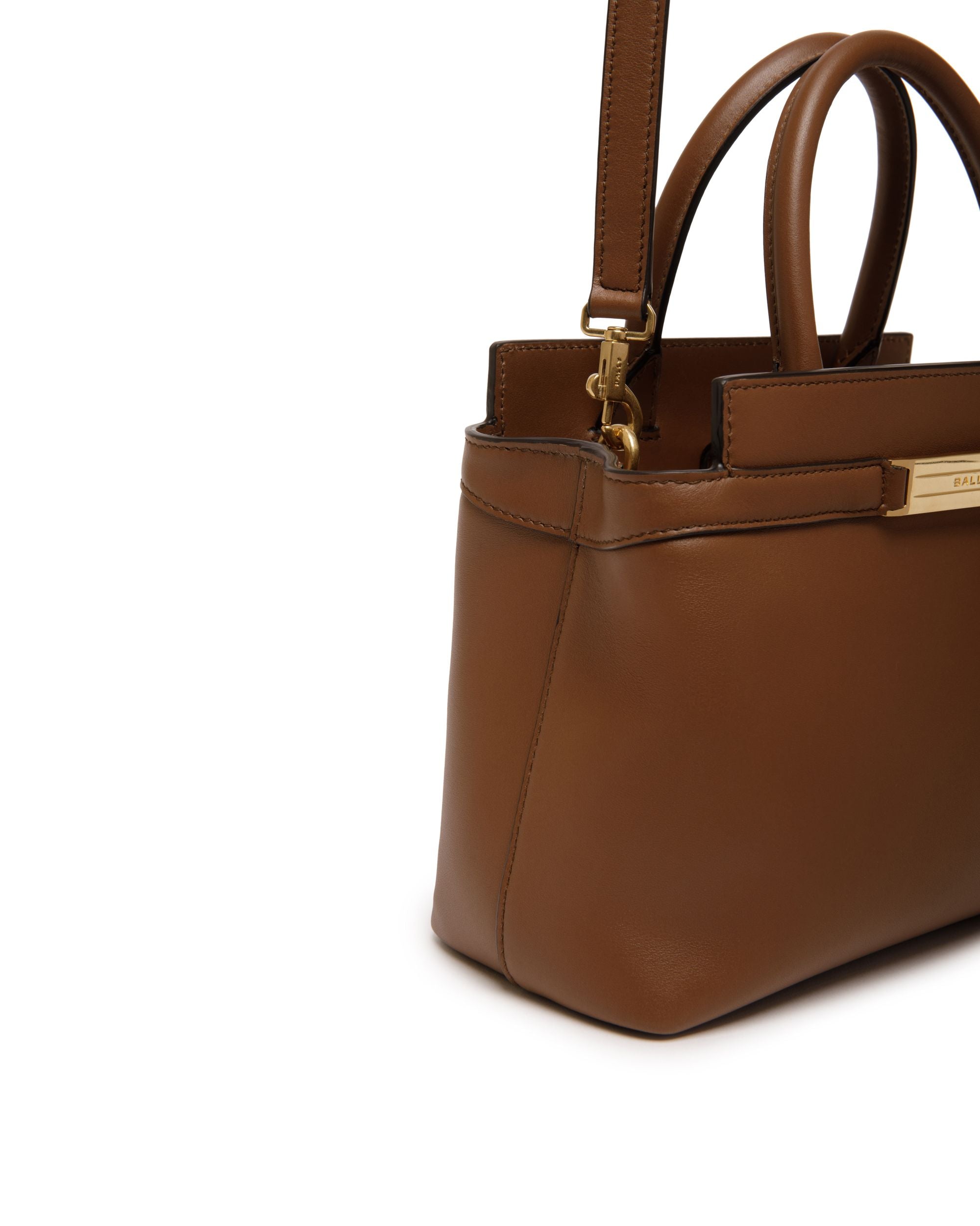 Deco Small Tote Bag in Brown Leather - Women's - Bally - 04