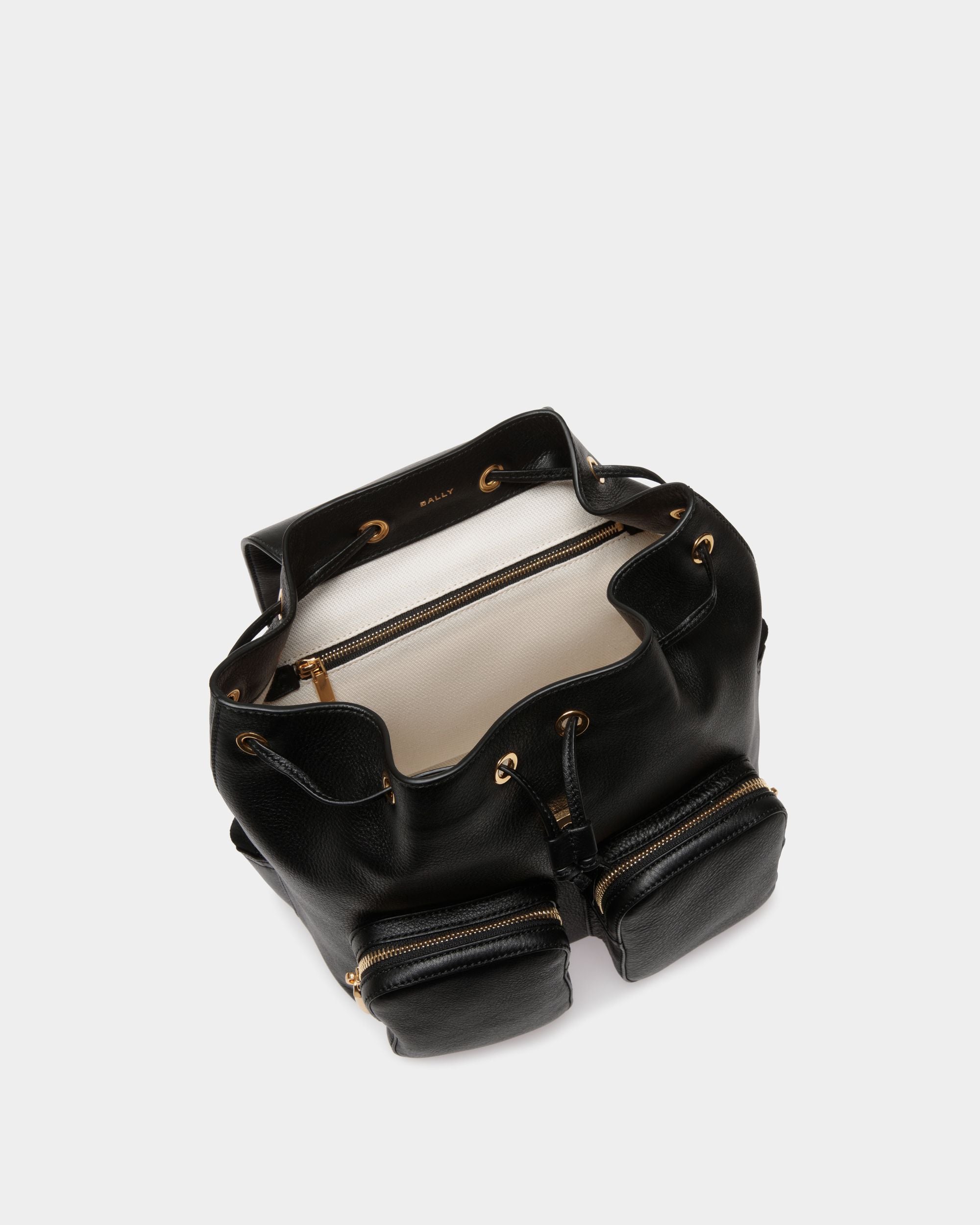 Code Backpack in Black Leather - Women's - Bally - 04