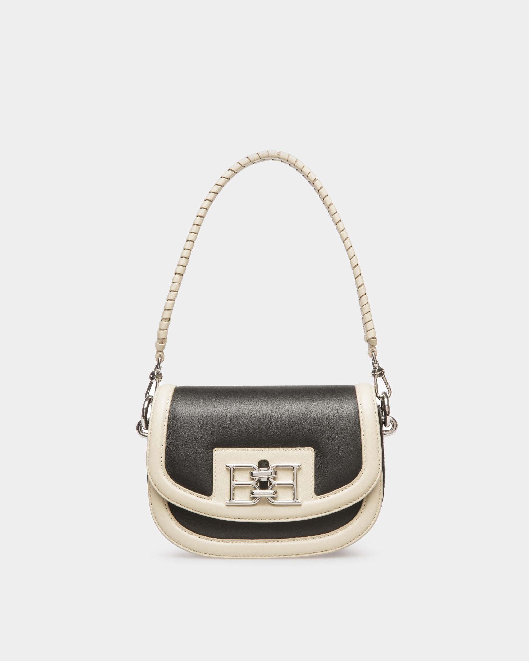 Baily Leather Minibag In Black And Light Beige - Women's - Bally - 01