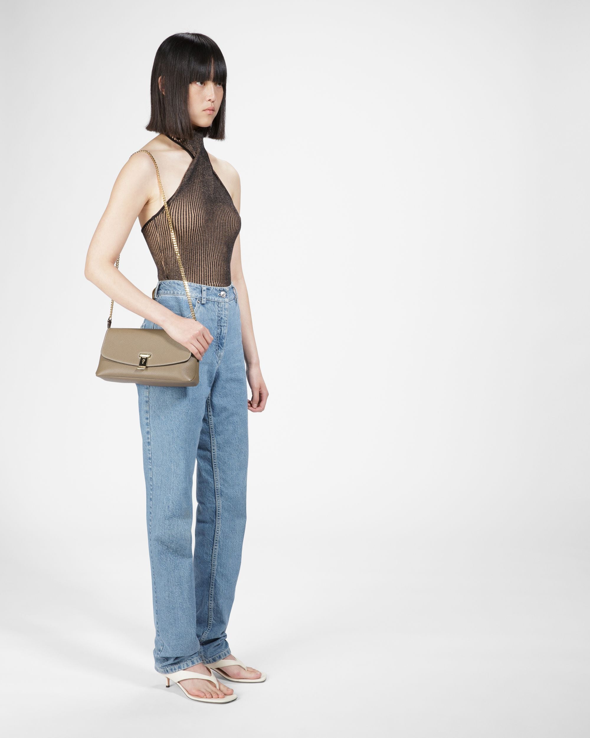 Leena Leather Minibag In Taupe - Women's - Bally - 09