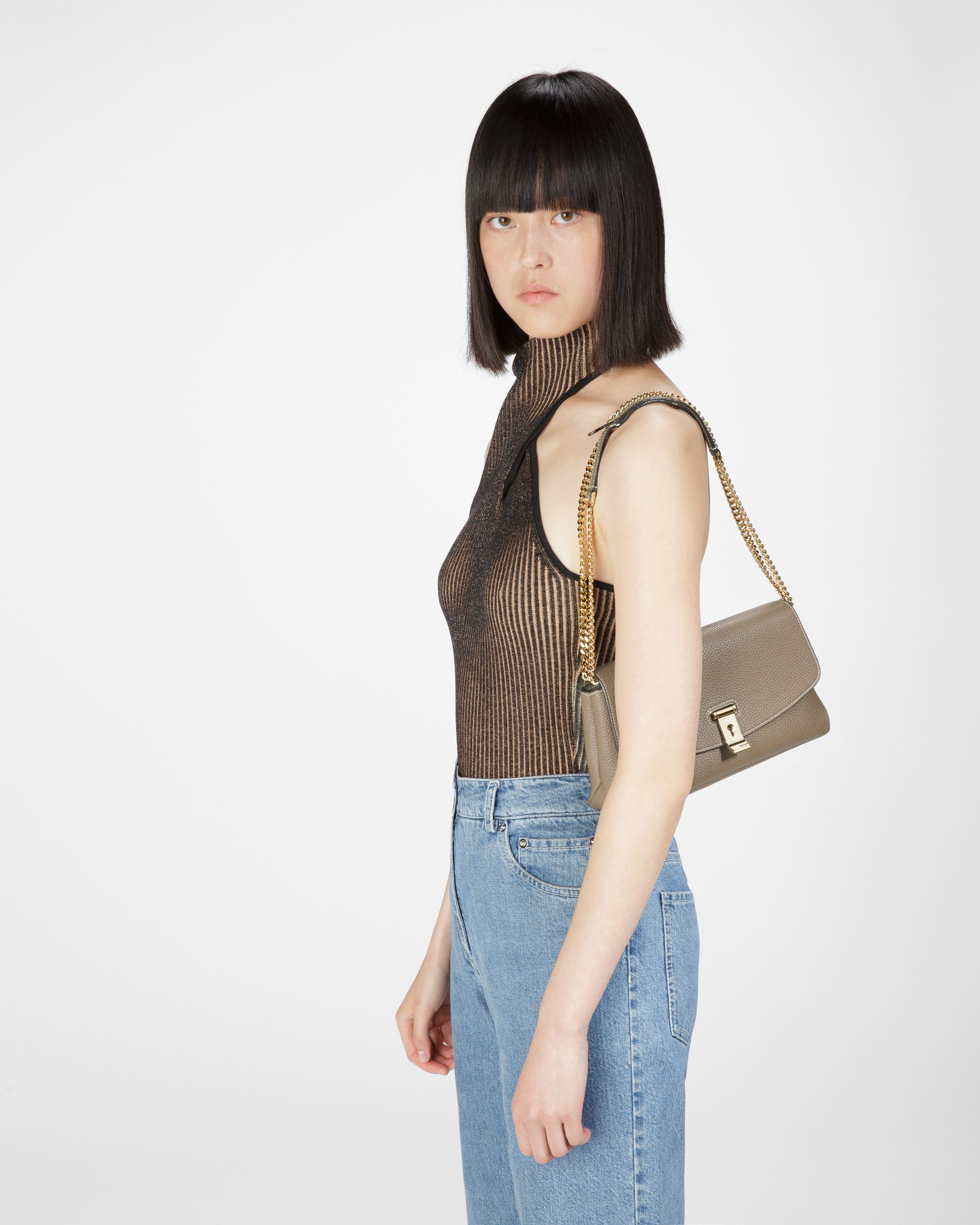 Leena Leather Minibag In Taupe - Women's - Bally - 10