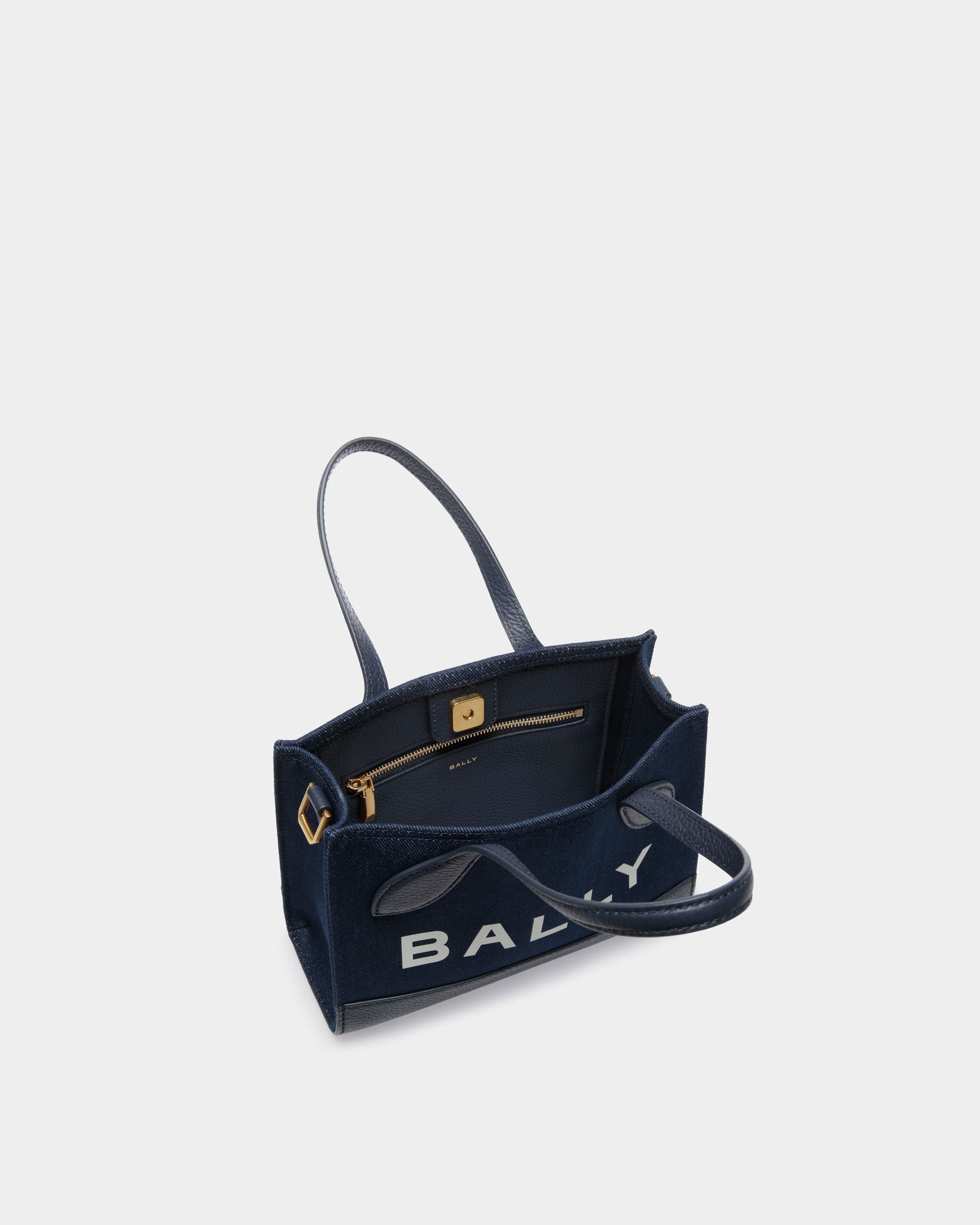 Bar Minibag In Blue Denim - Women's - Bally - 04
