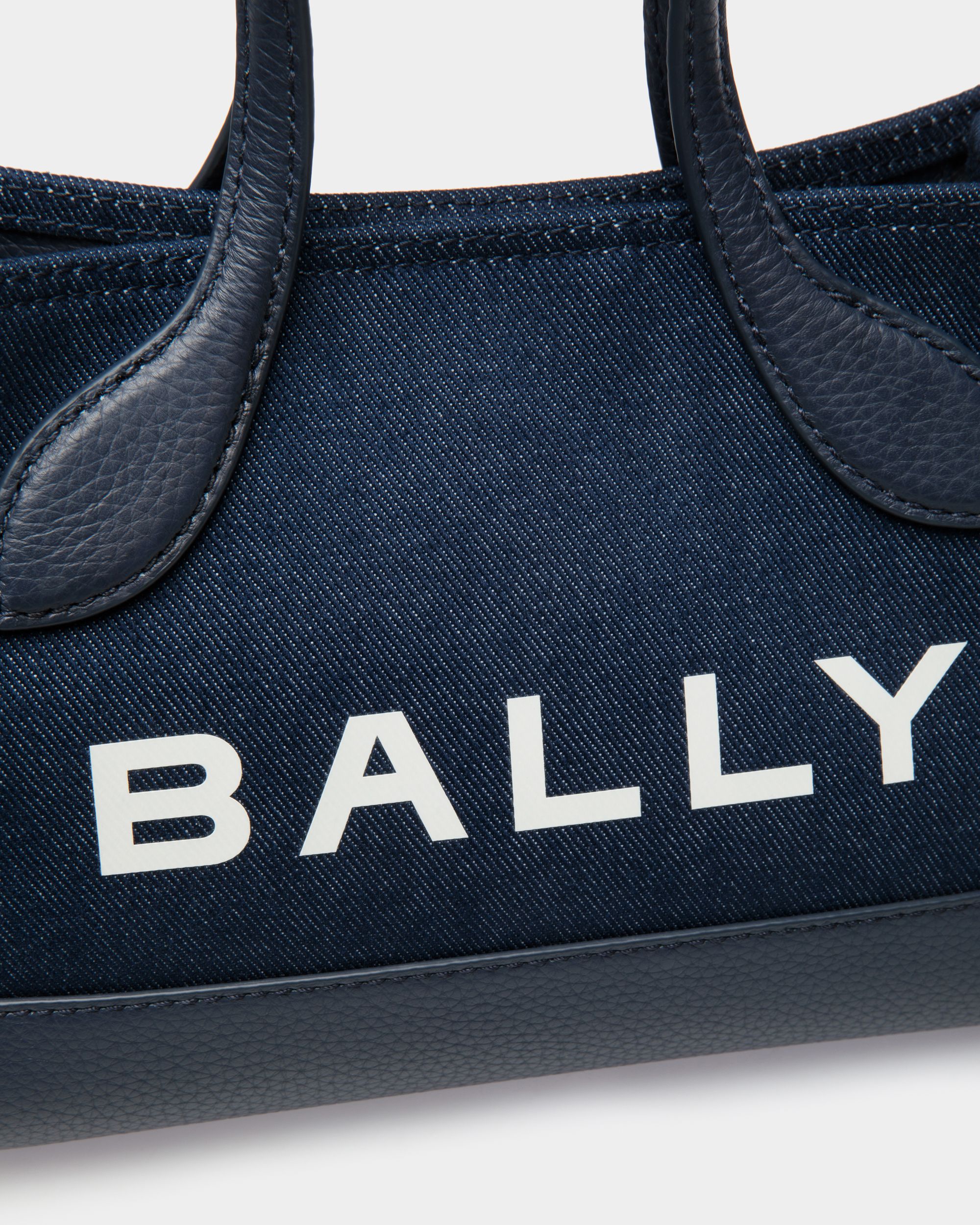 Bar Minibag In Blue Denim - Women's - Bally - 05