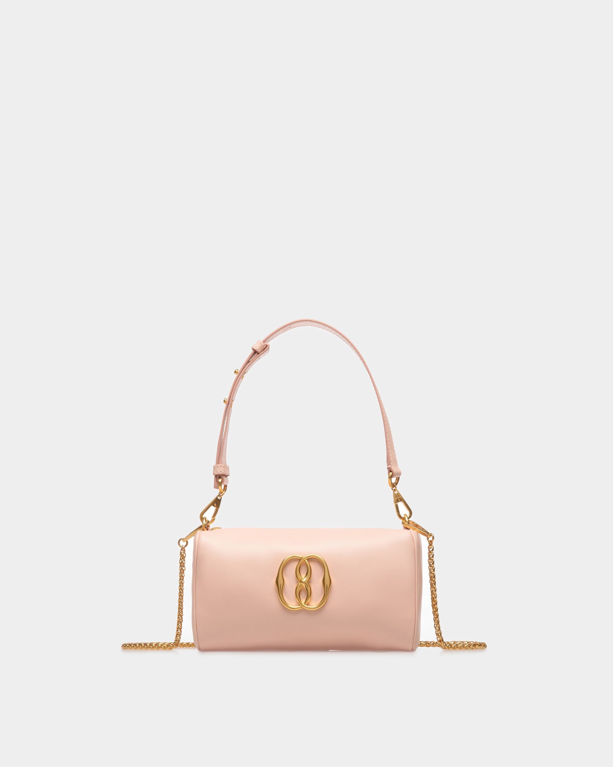 Emblem Mini Bag In Pink Leather - Women's - Bally - 01