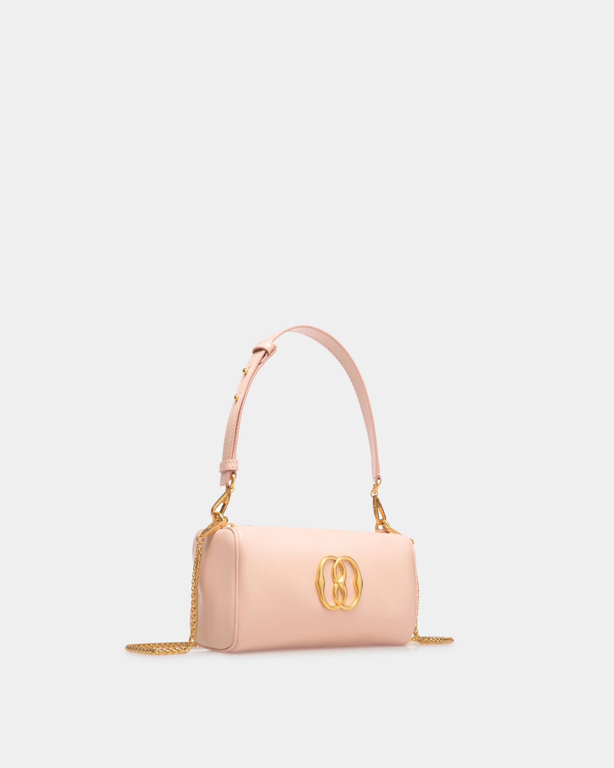 Emblem Mini Bag In Pink Leather - Women's - Bally - 03
