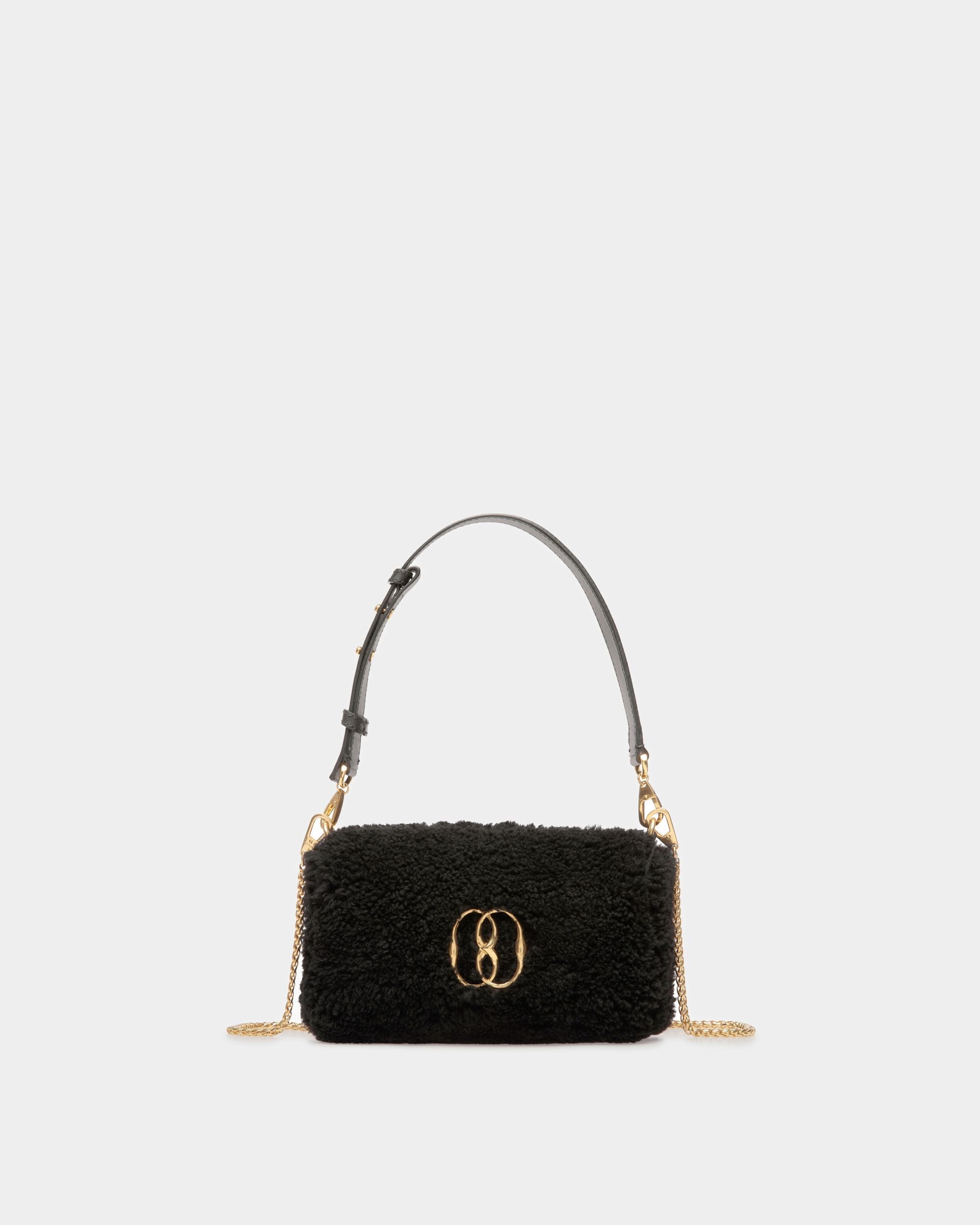 Emblem Minibag In Black Wool - Women's - Bally - 01