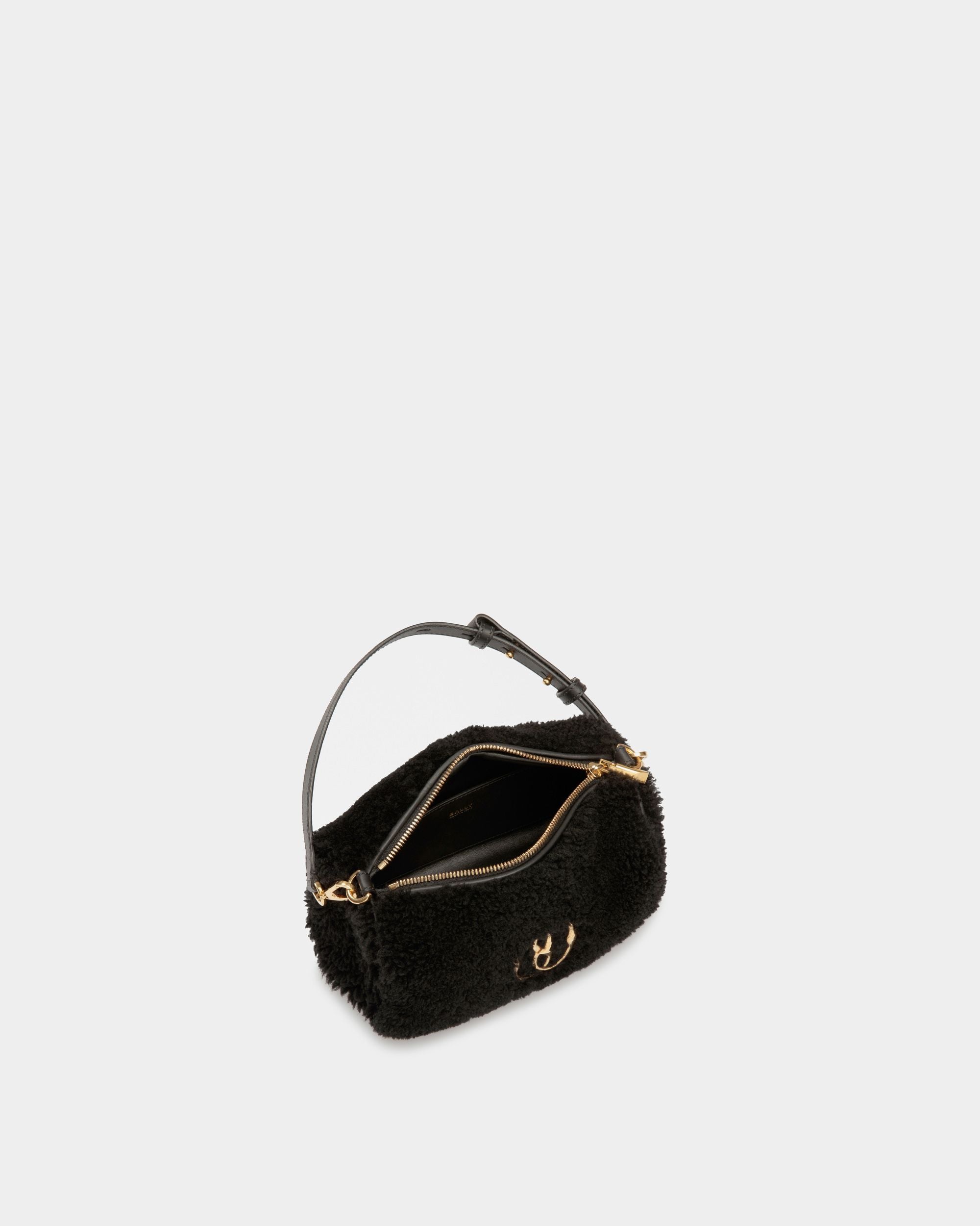 Emblem Minibag In Black Wool - Women's - Bally - 05