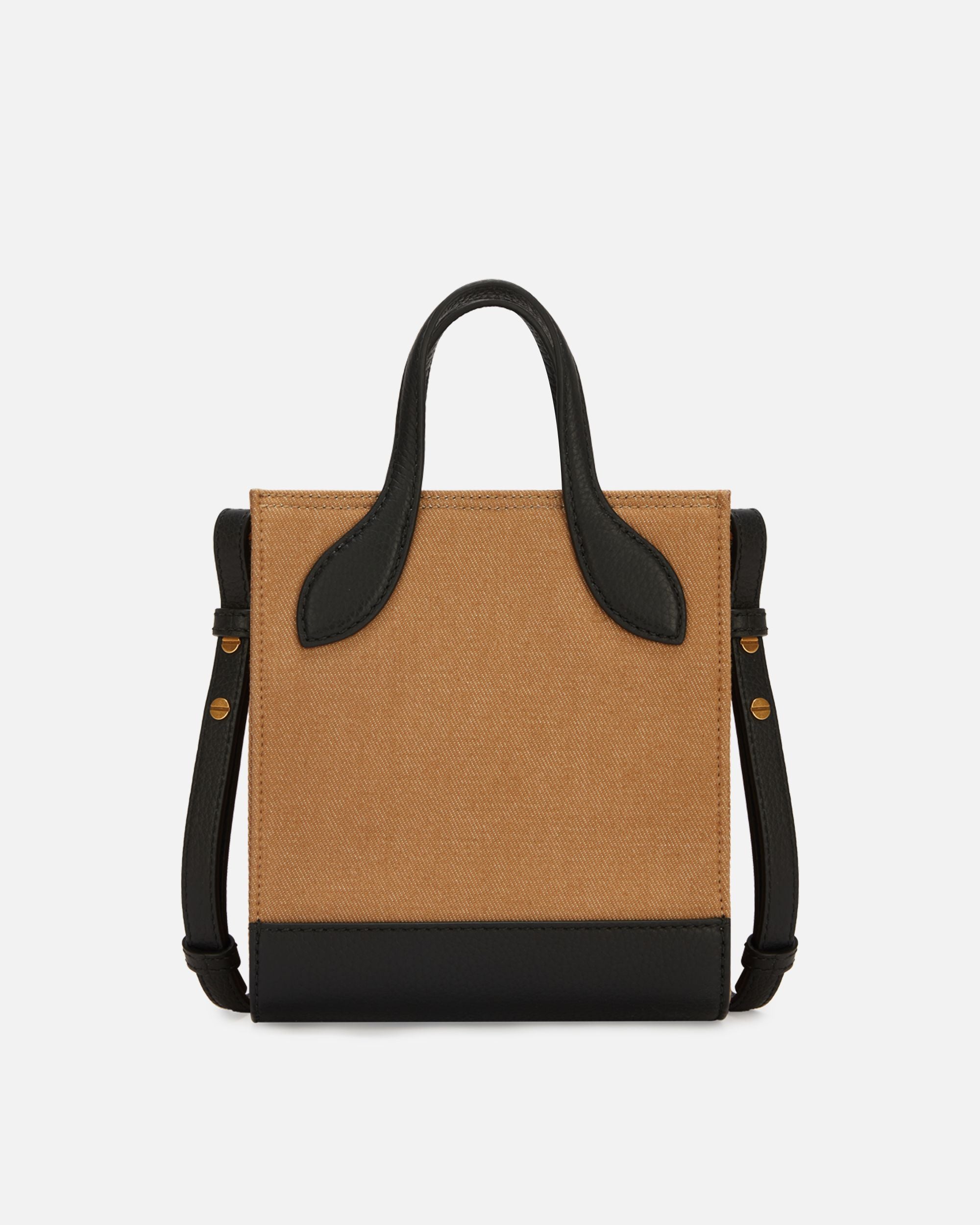 Bar Mini Tote Bag In Beige And Black Canvas And Leather - Women's - Bally - 02