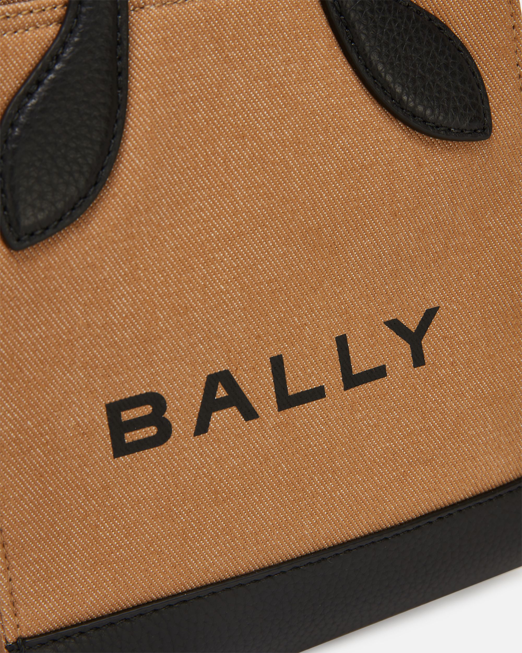 Bar Mini Tote Bag In Beige And Black Canvas And Leather - Women's - Bally - 05